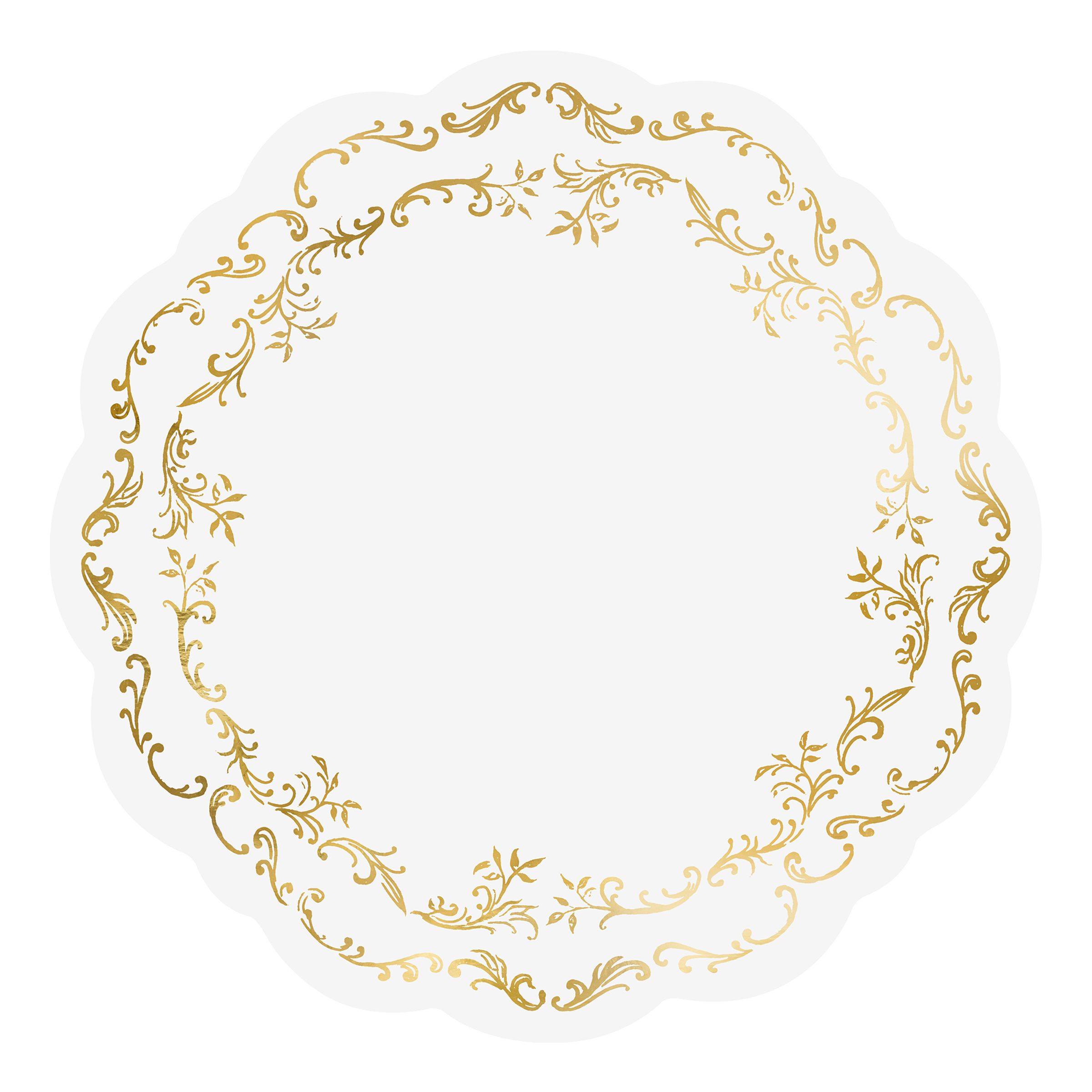 Bordstabletter Ornament Guld/Vit - 6-pack | Hem - Teman - Färger - Guld | Maskeradspecialisten