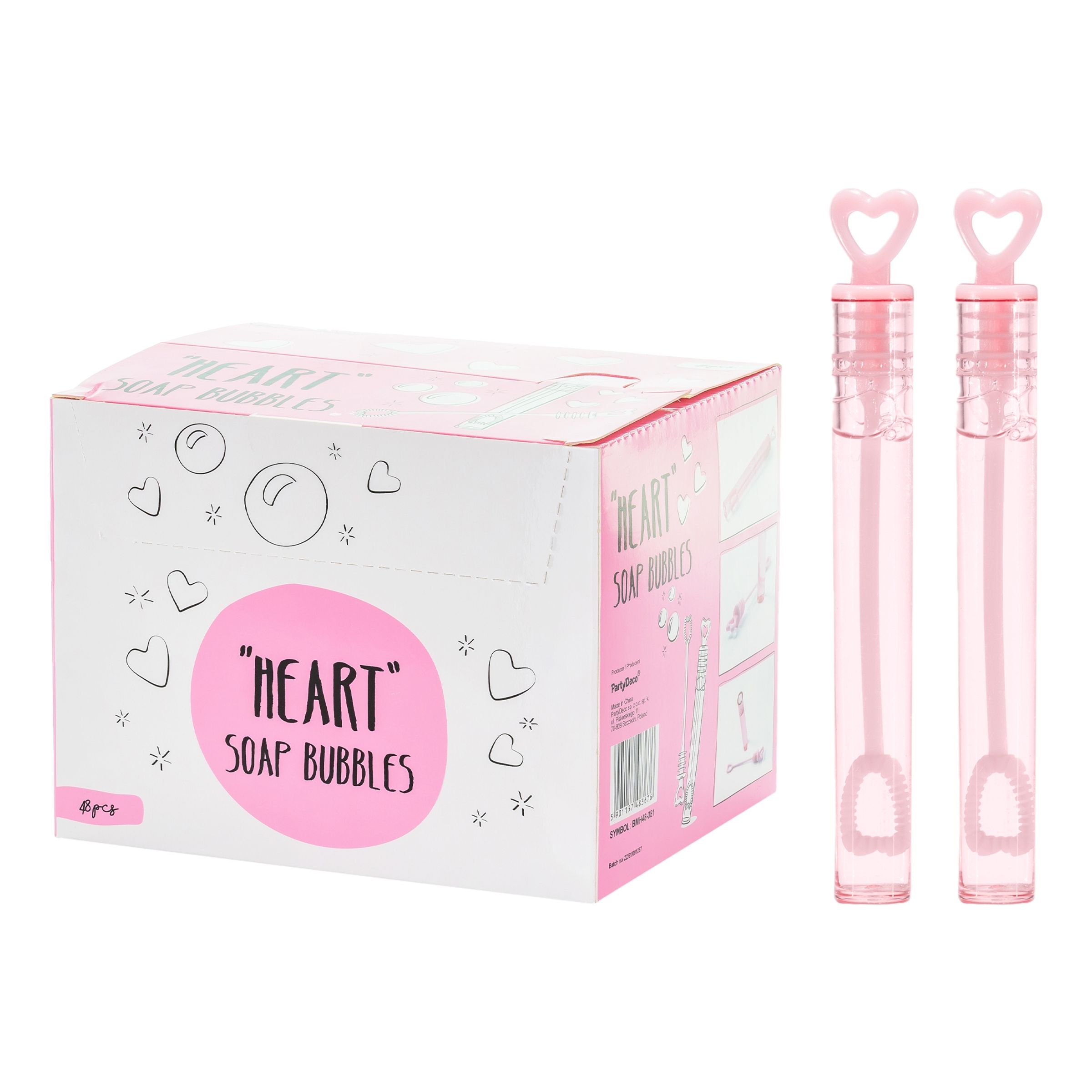 Bröllopsbubblor Hjärta Rosa - 48-pack