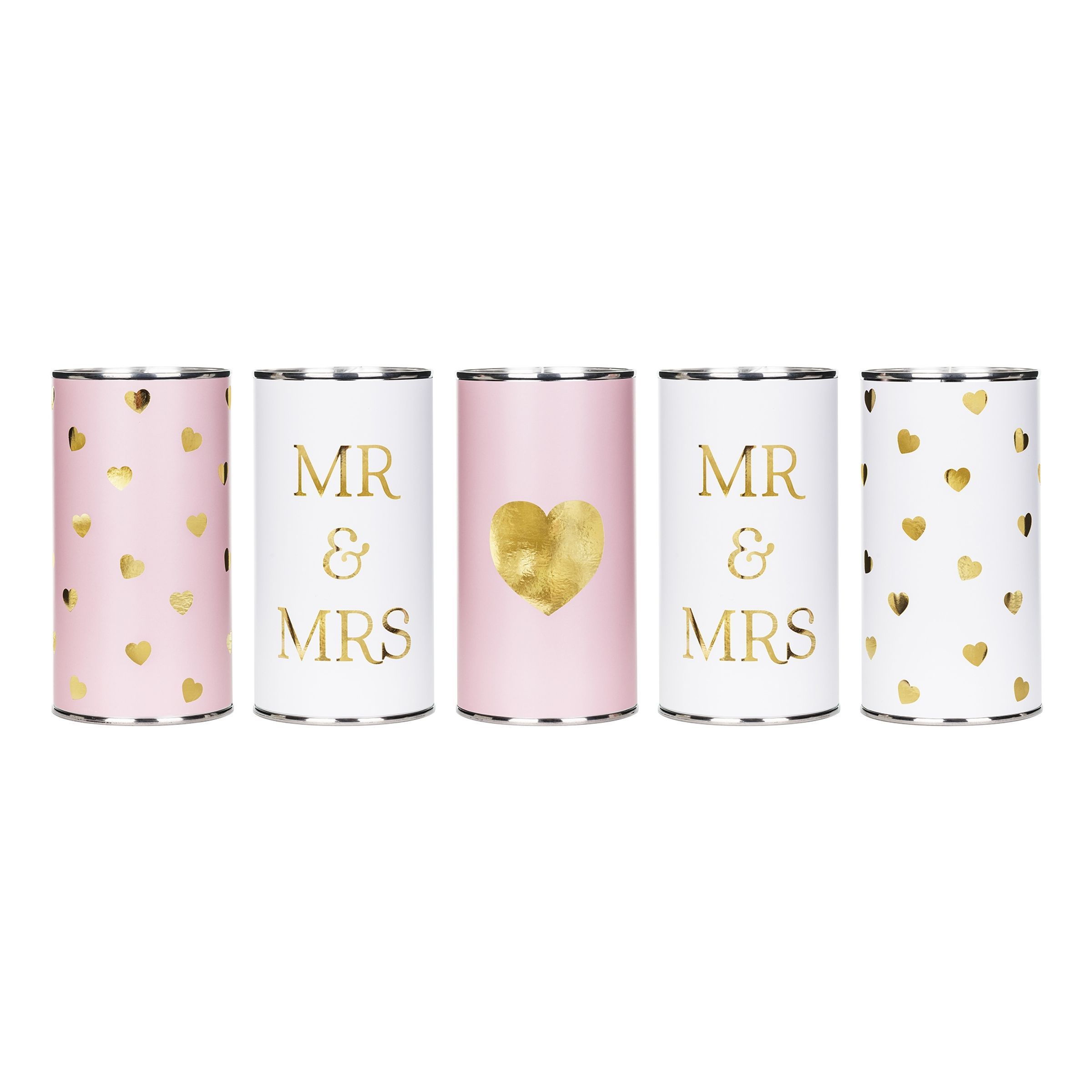 Bröllopsburkar Mr & Mrs - 5-pack