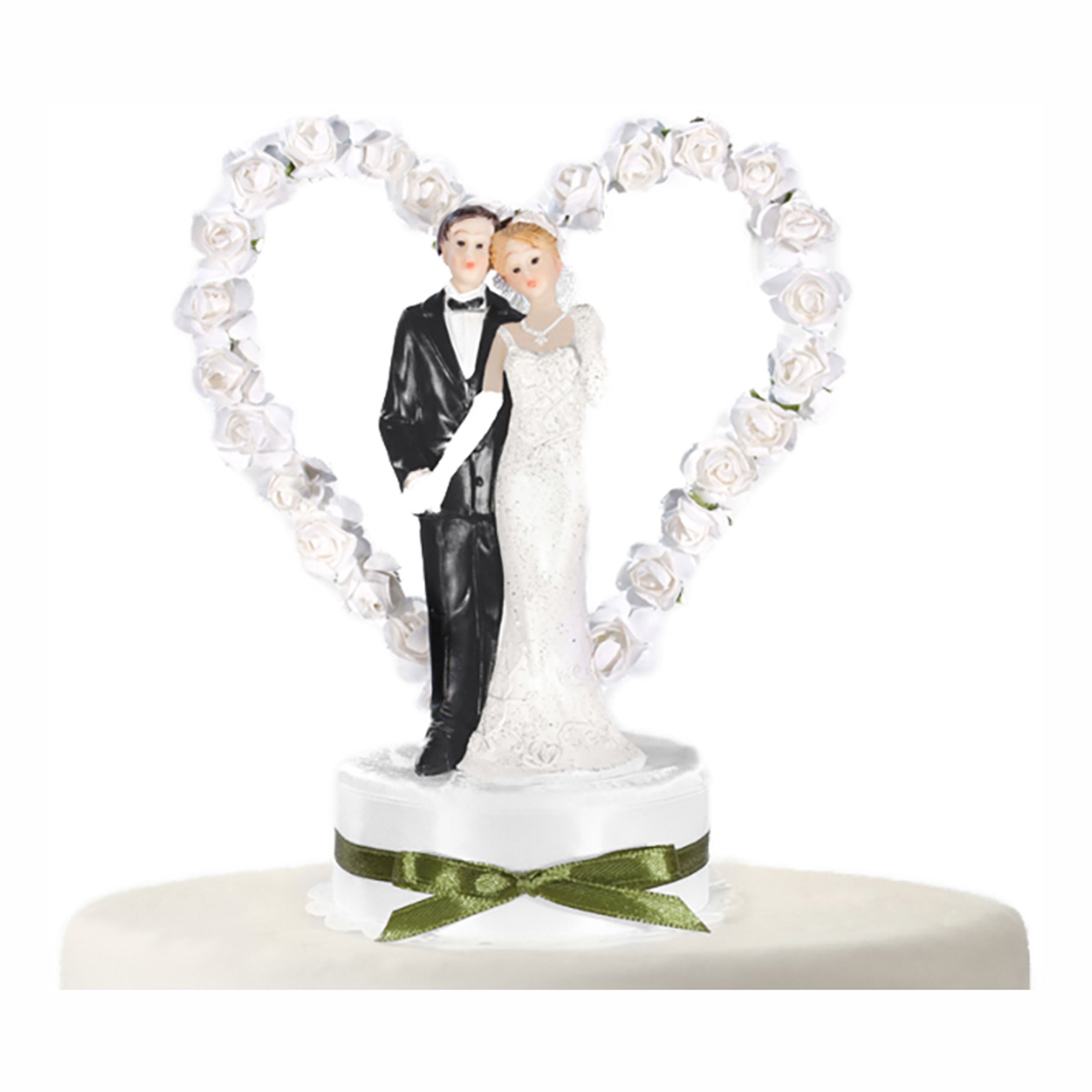 Läs mer om Bröllopsfigur Brudpar med Hjärta Vit