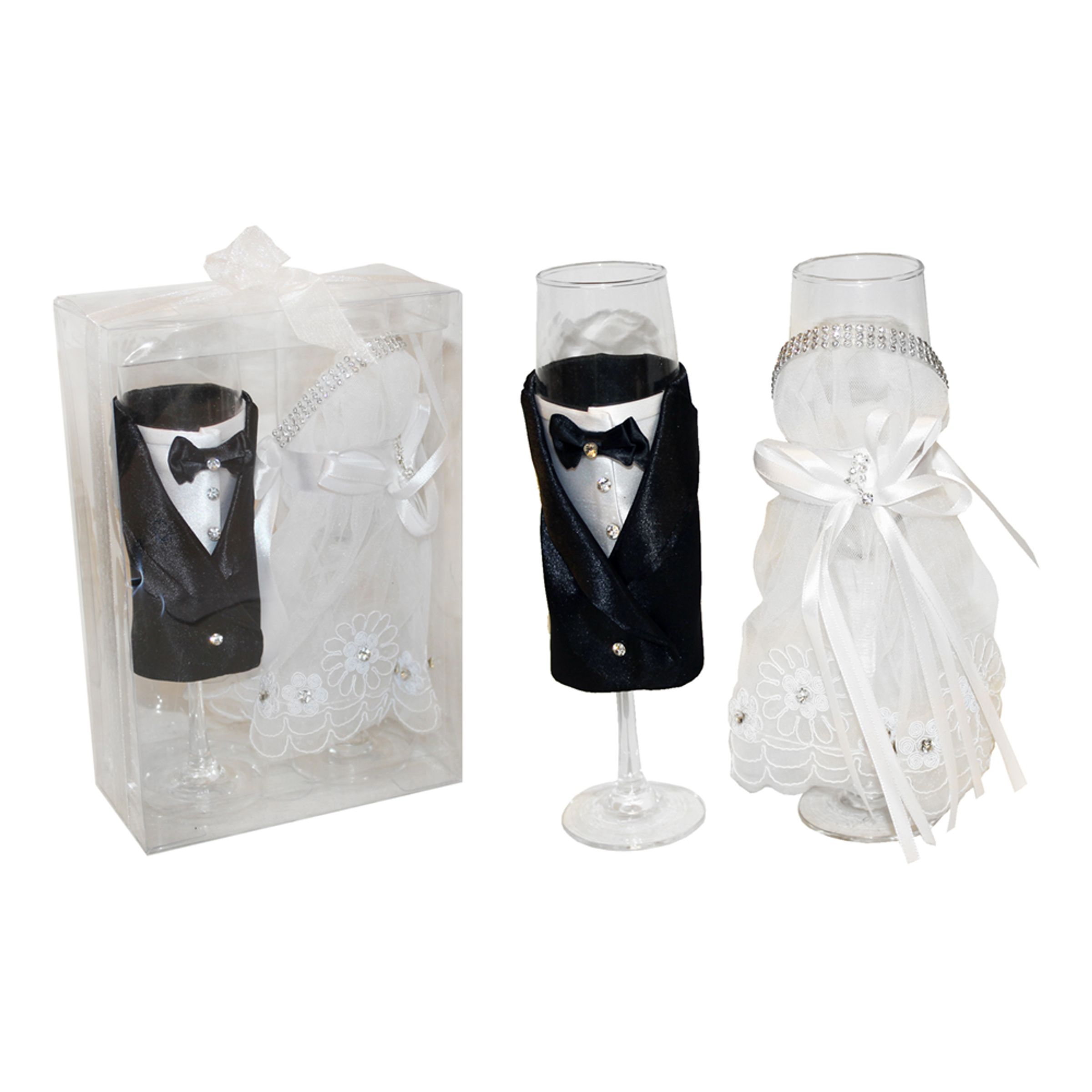 Bröllopsglas Mr & Mrs - 2-pack