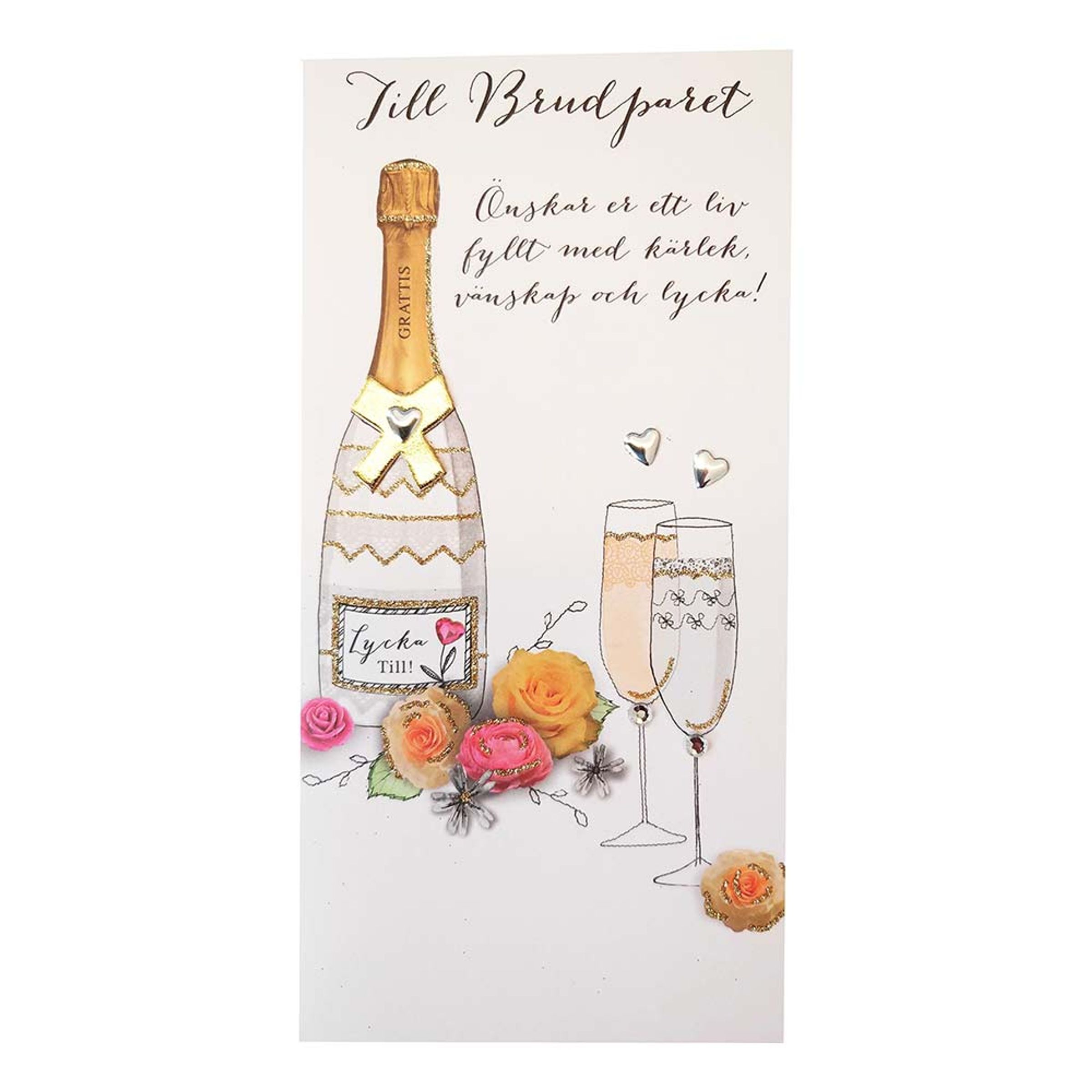 Bröllopskort Champagne