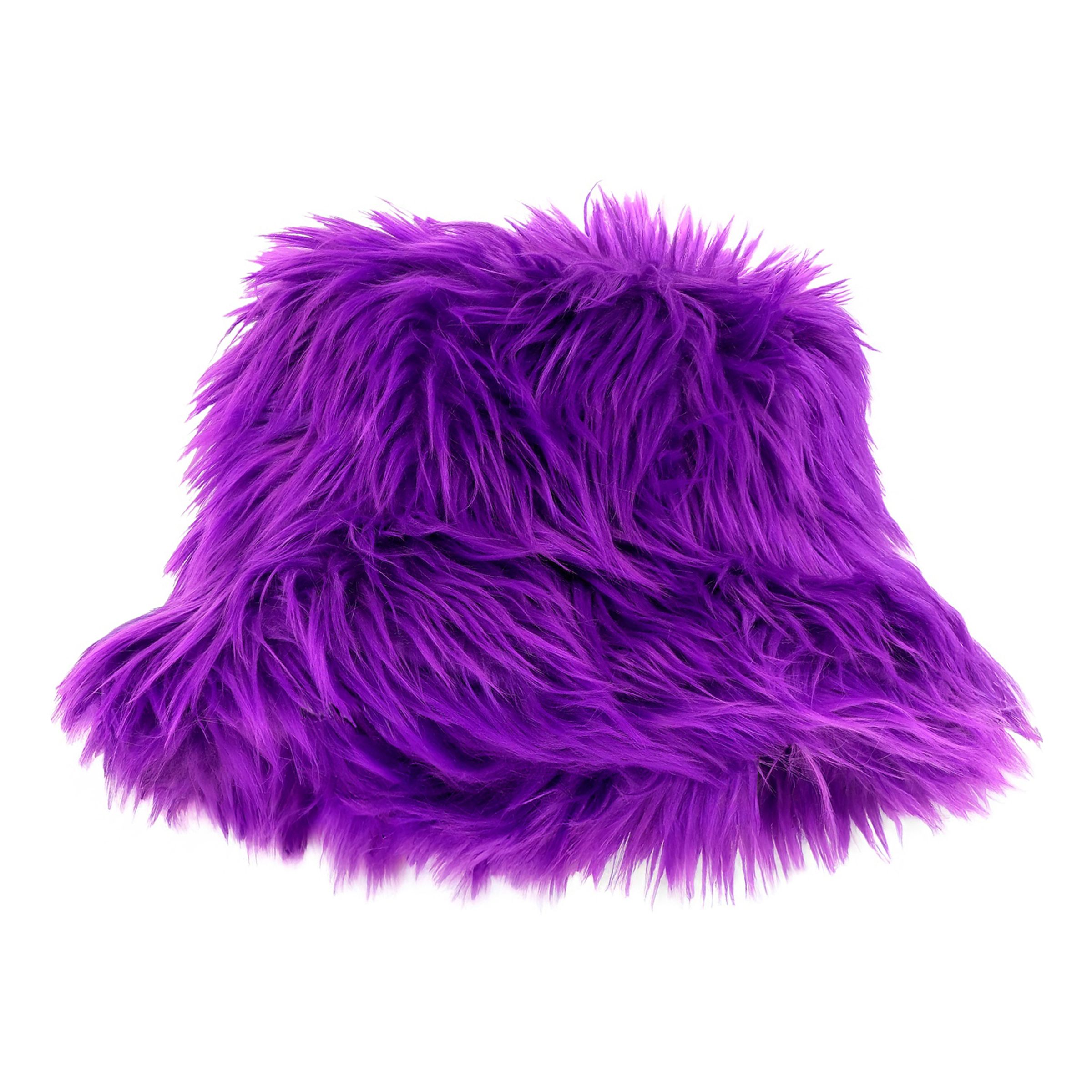 Bucket Hatt Fluffig Lila - One size | Hem - Maskerad - Hattar - Vuxenhattar | Maskeradspecialisten