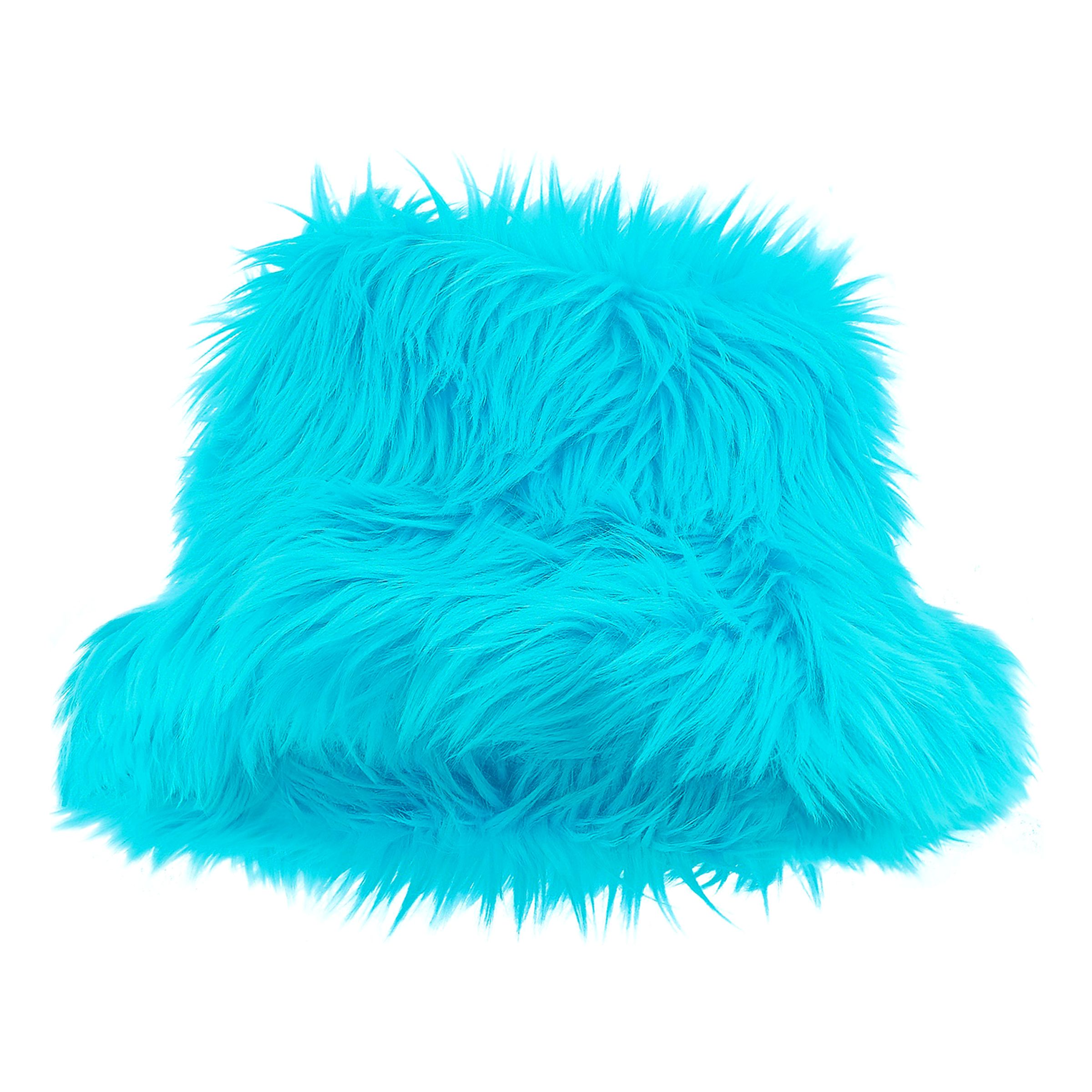 Bucket Hatt Fluffig Turkos - One size | Hem - Maskerad - Hattar - Vuxenhattar | Party Outlet