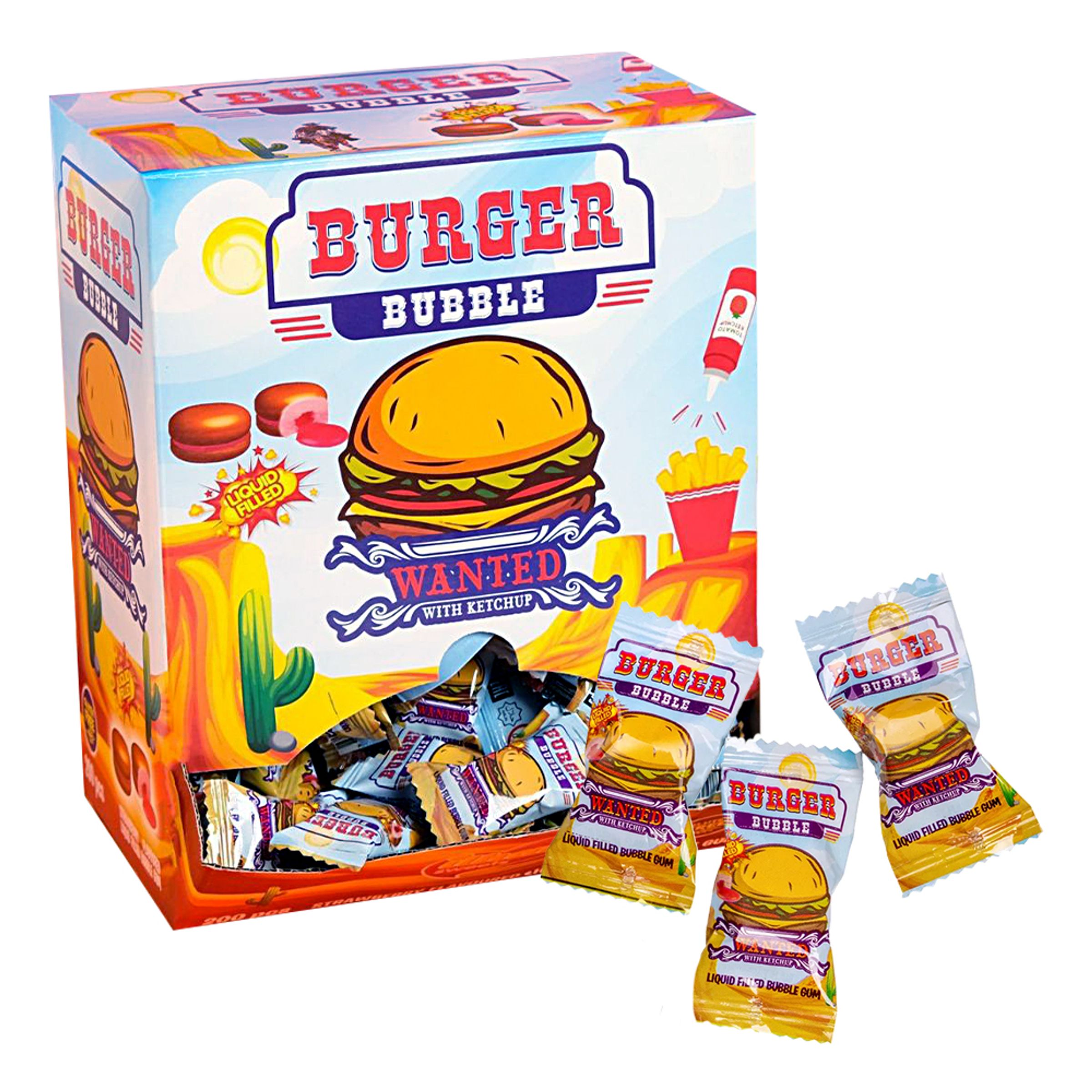 Läs mer om Burger Bubble Gum Automat - 1 kg