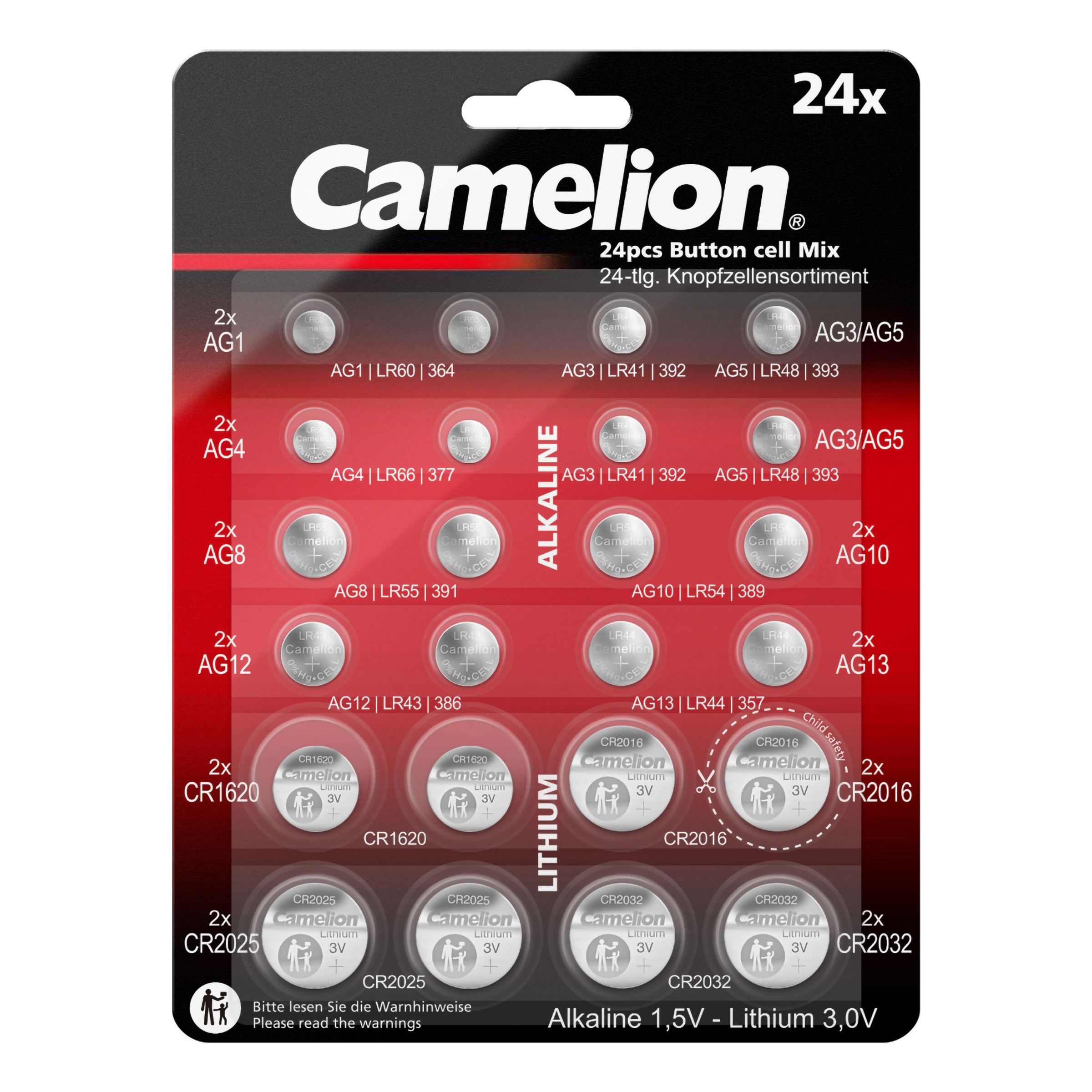 Camelion Knappcellsbatterier Multipack - 24-pack | Hem - Roliga Prylar - Teknik - Batterier | Pryloteket