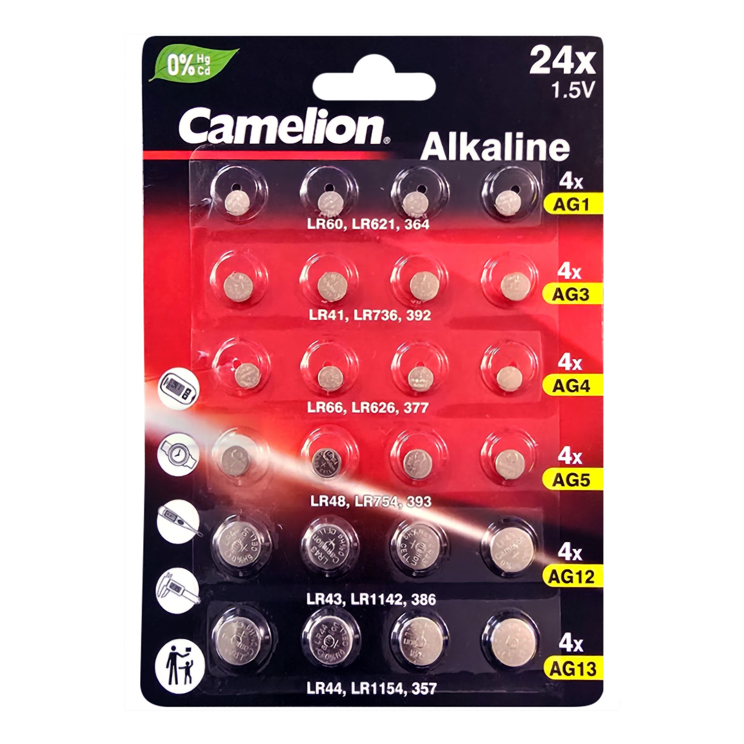 Camelion Knappcellsbatterier Multipack - 24-pack | Hem - Roliga Prylar - Teknik - Batterier | Pryloteket