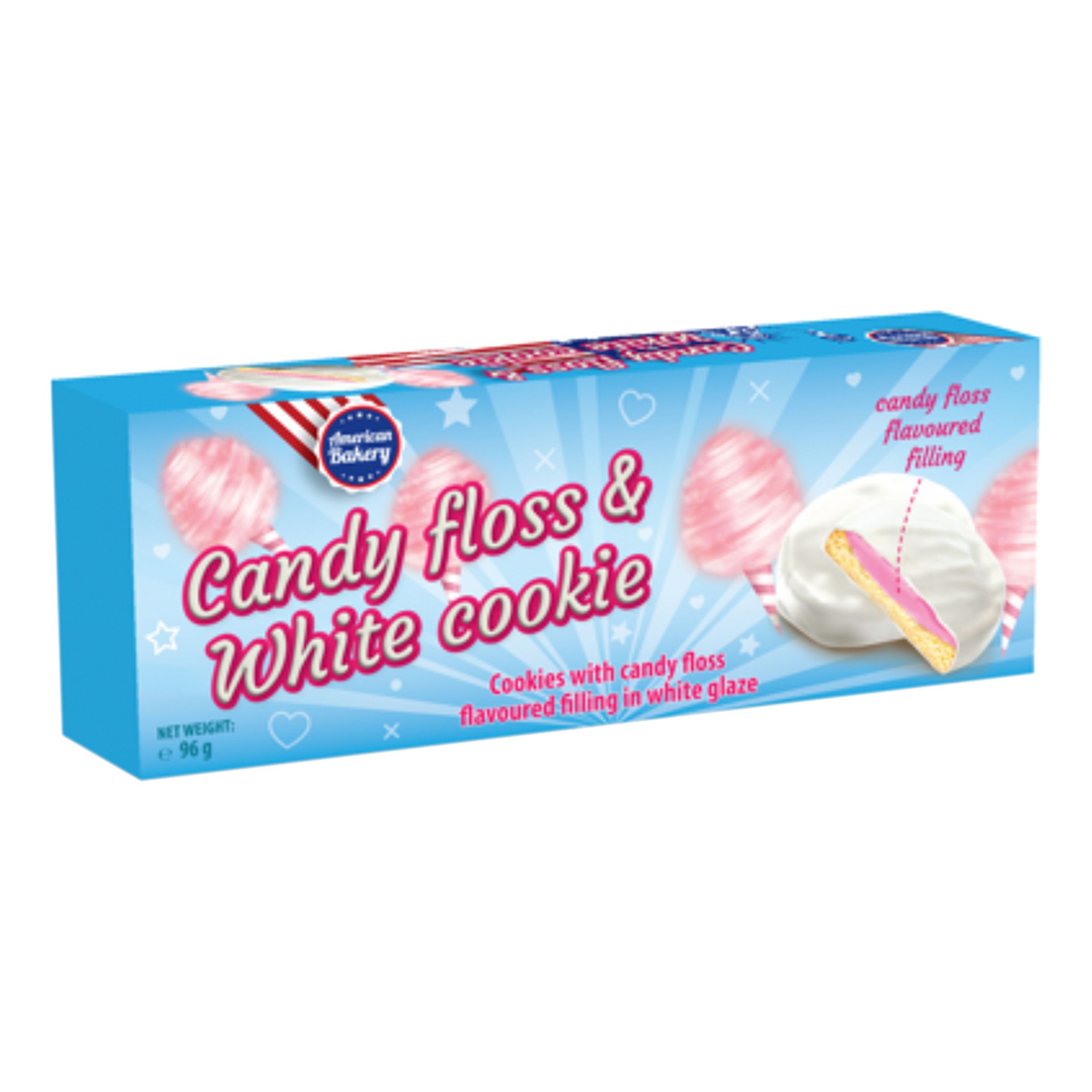Läs mer om American Bakery Candy Floss & White Cookie - 96 gram
