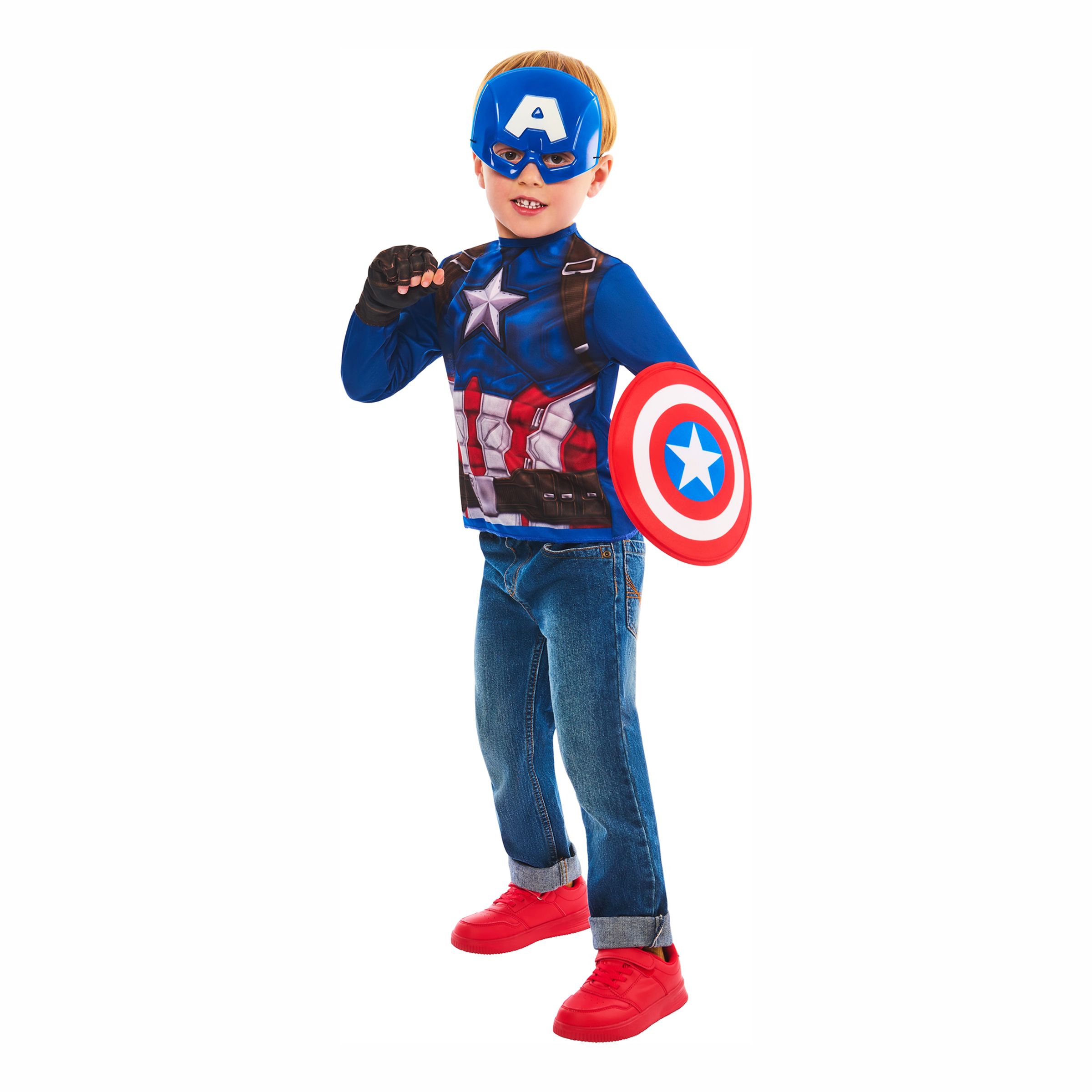Captain America Maskeradkit för Barn Presentbox | Hem - Maskerad - Maskeraddräkter - Barndräkter | Party Outlet