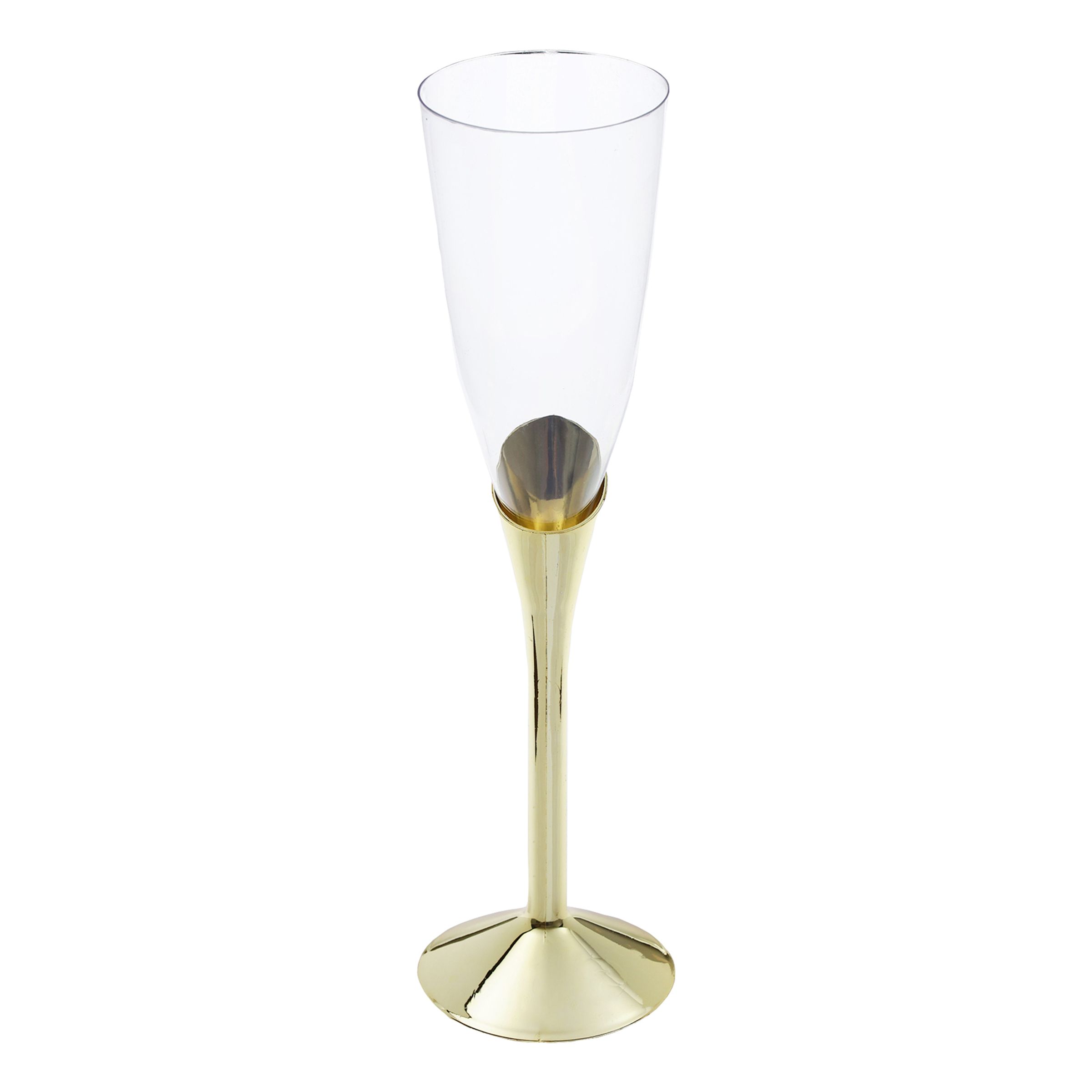 Champagneglas med Guldfot - 6-pack | Hem - Festartiklar - Dukning - Engångsmuggar & Glas | Pryloteket