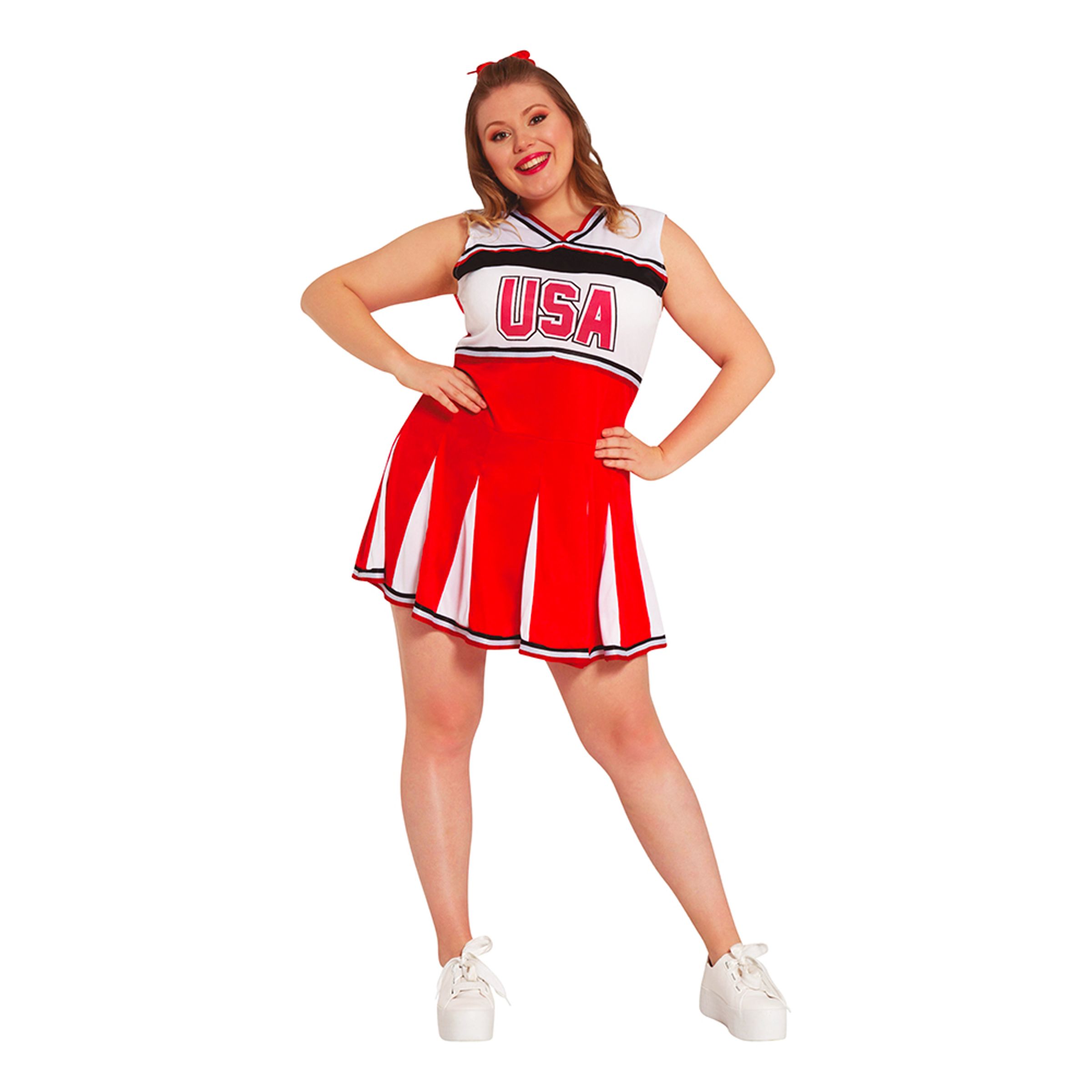 Läs mer om Cheerleader USA Plus-size Maskeraddräkt - Plus-size