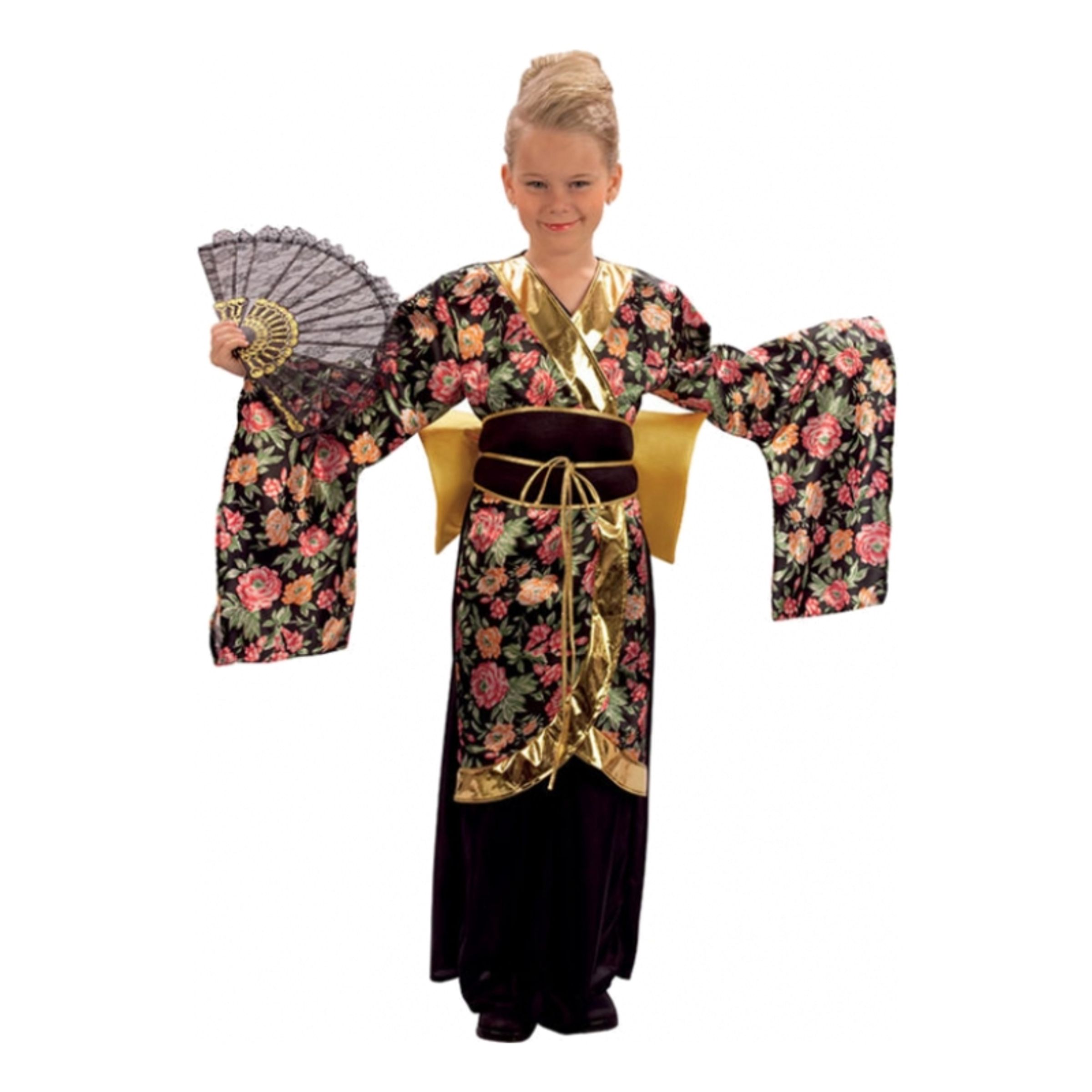 Japansk Geisha Barn Maskeraddräkt - Large