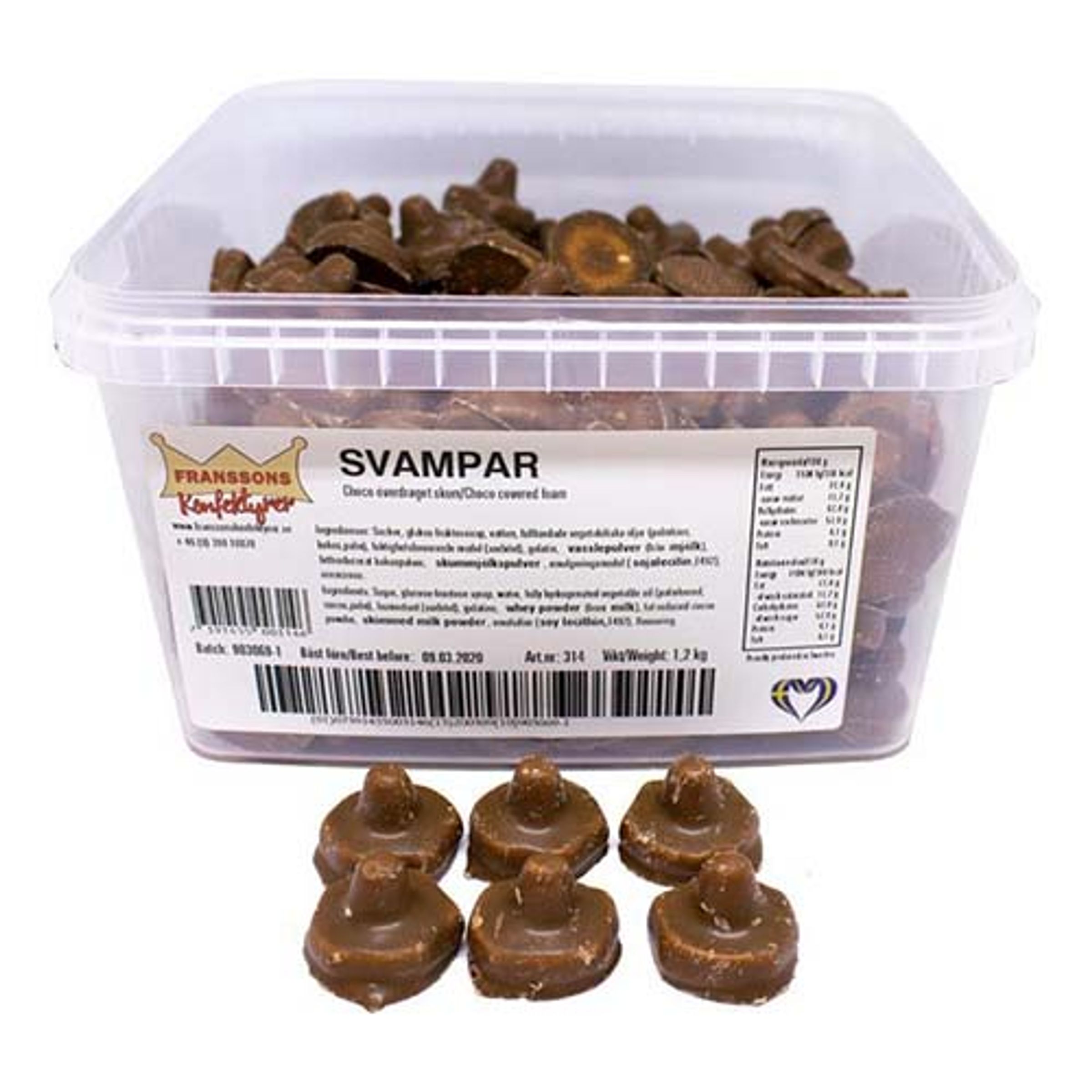 Läs mer om Chokladsvamp Lösvikt i Burk - 1.2 kg