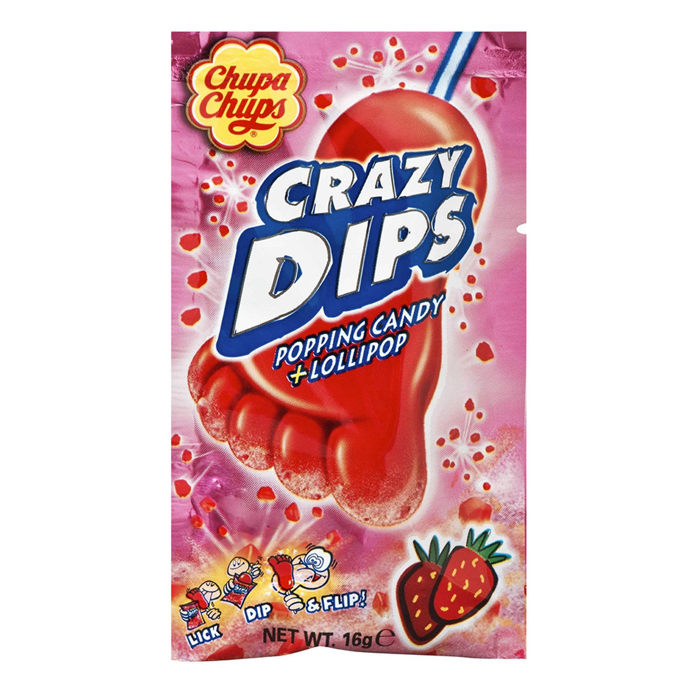 Chupa Chups Crazy Dip Jordgubb