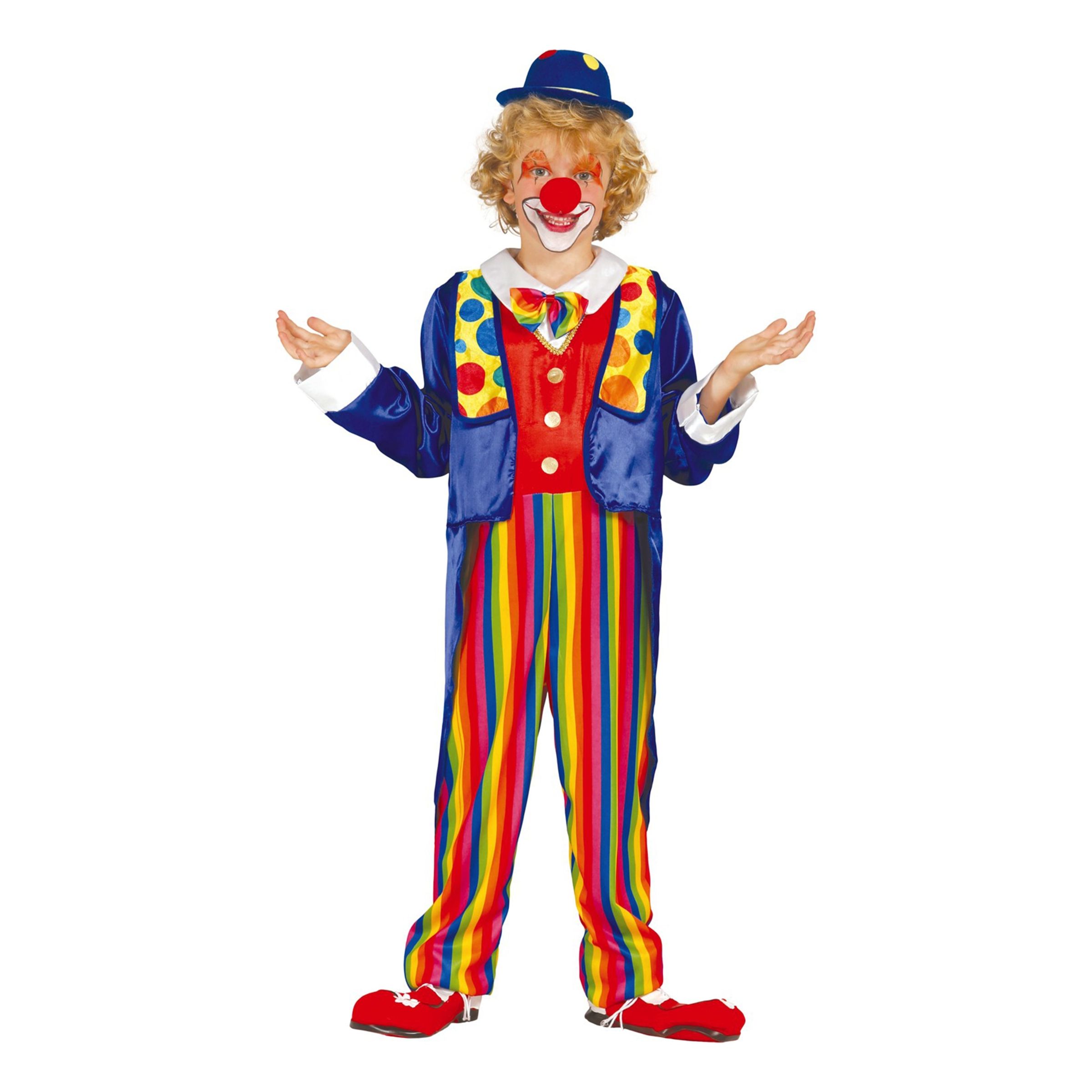 Läs mer om Clown Overall Barn Maskeraddräkt - Medium
