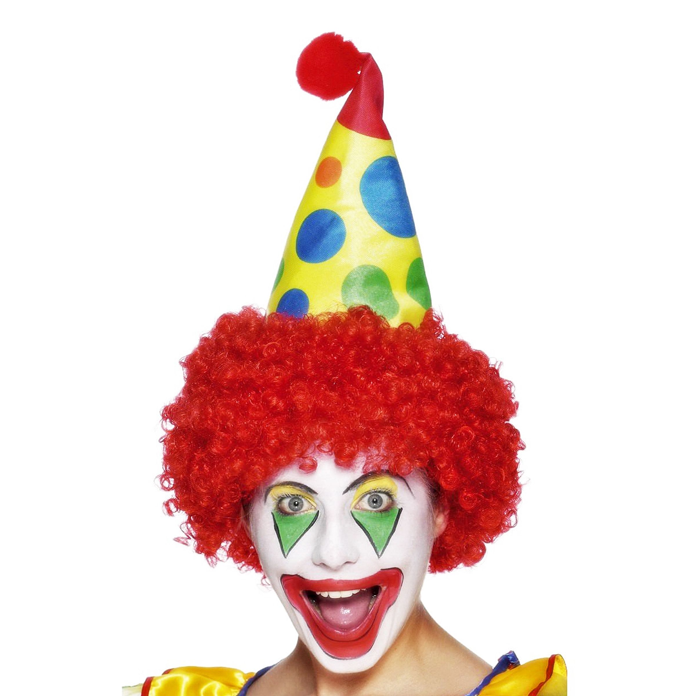 Läs mer om Clownhatt med Peruk - One size