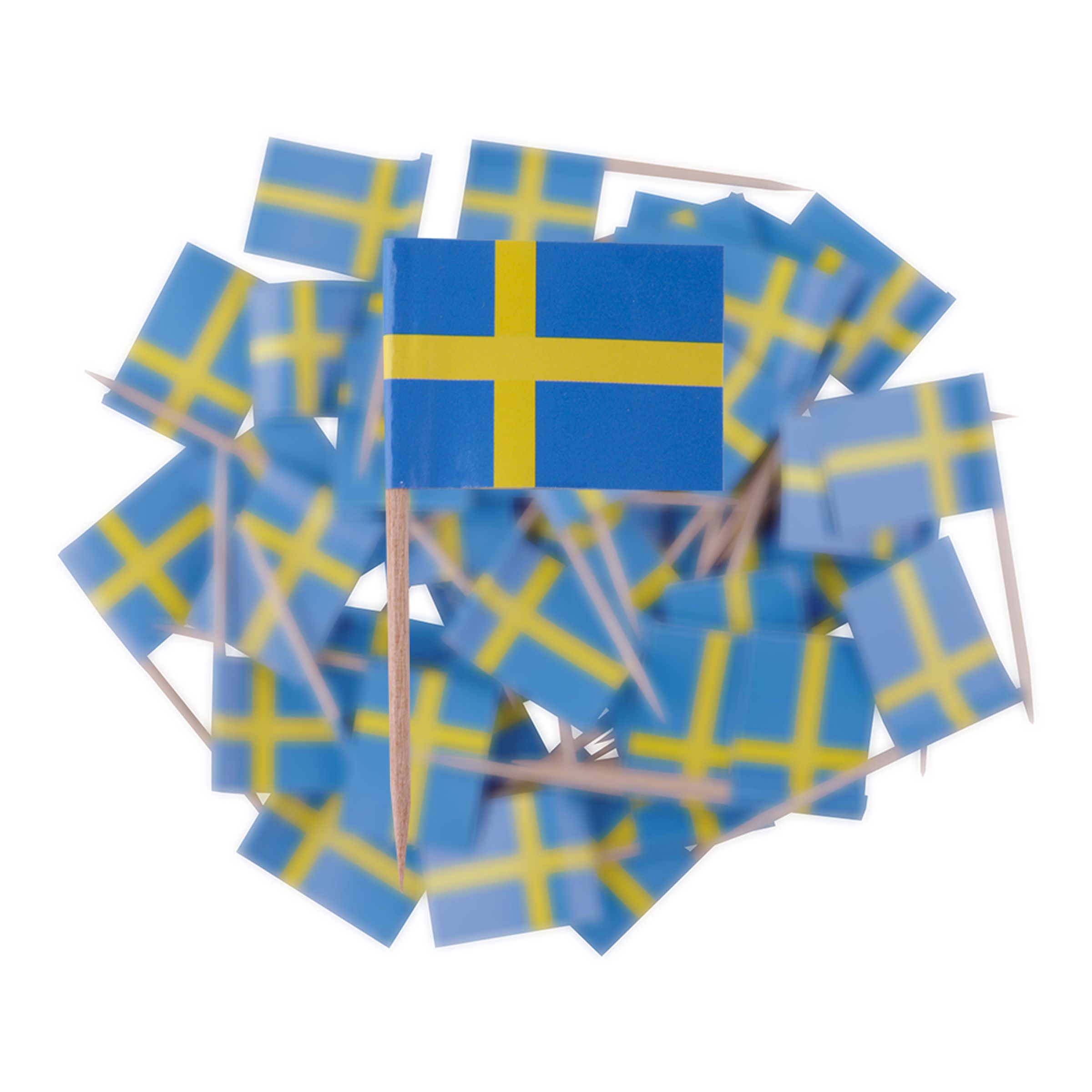Läs mer om Cocktailflagga Sverige - 50-pack