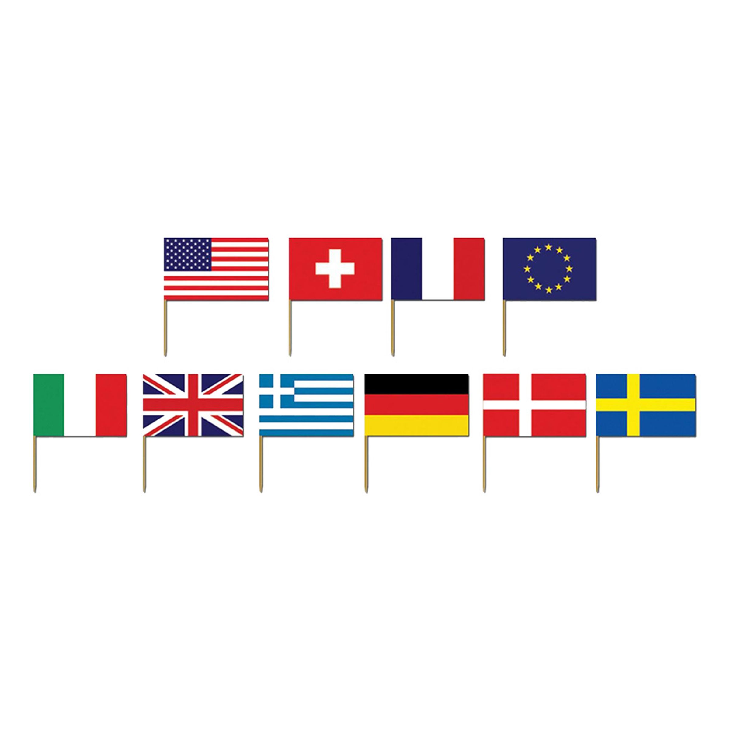 Läs mer om Cocktailflaggor Internationella Flaggor - 50-pack