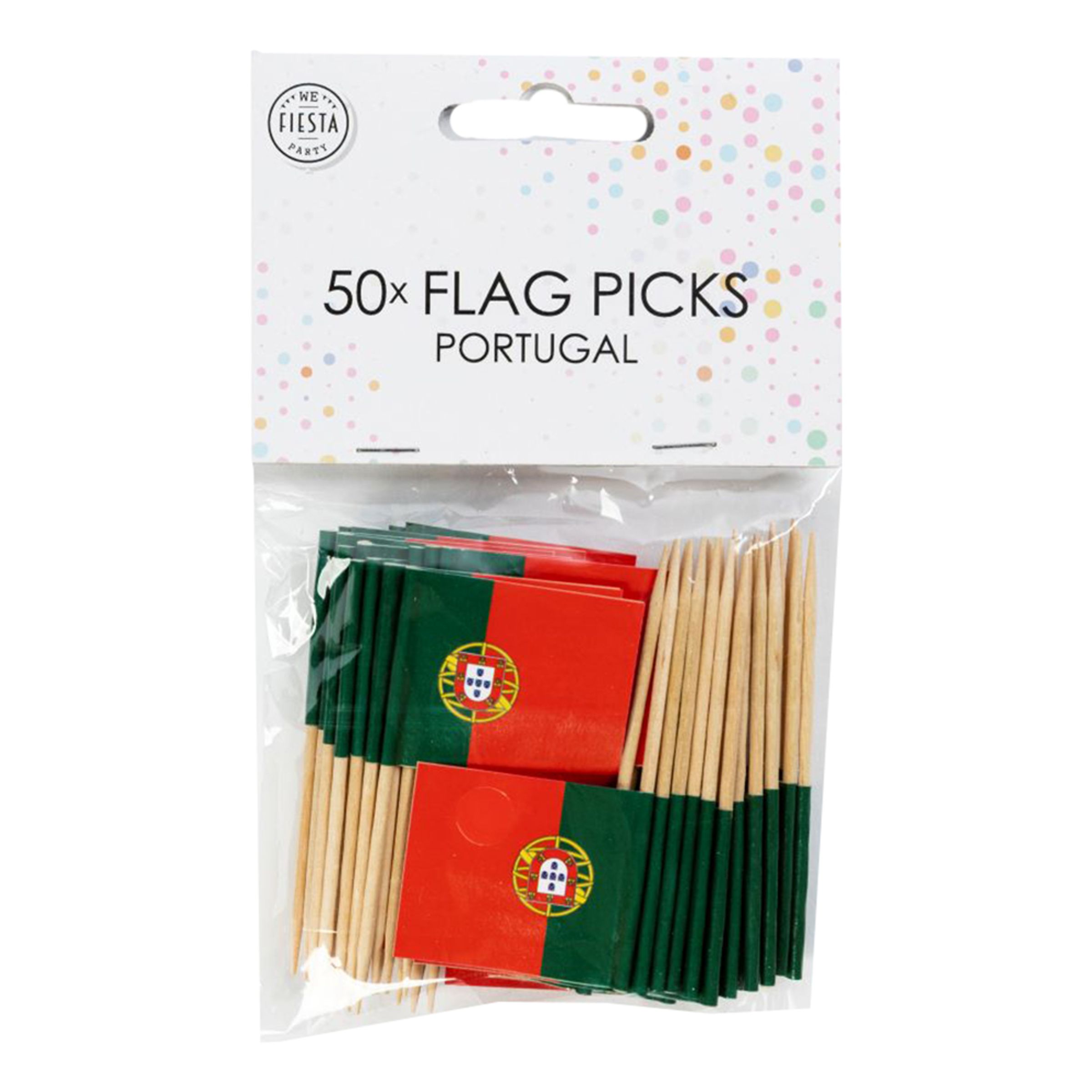 Läs mer om Cocktailflaggor Portugal - 50-pack