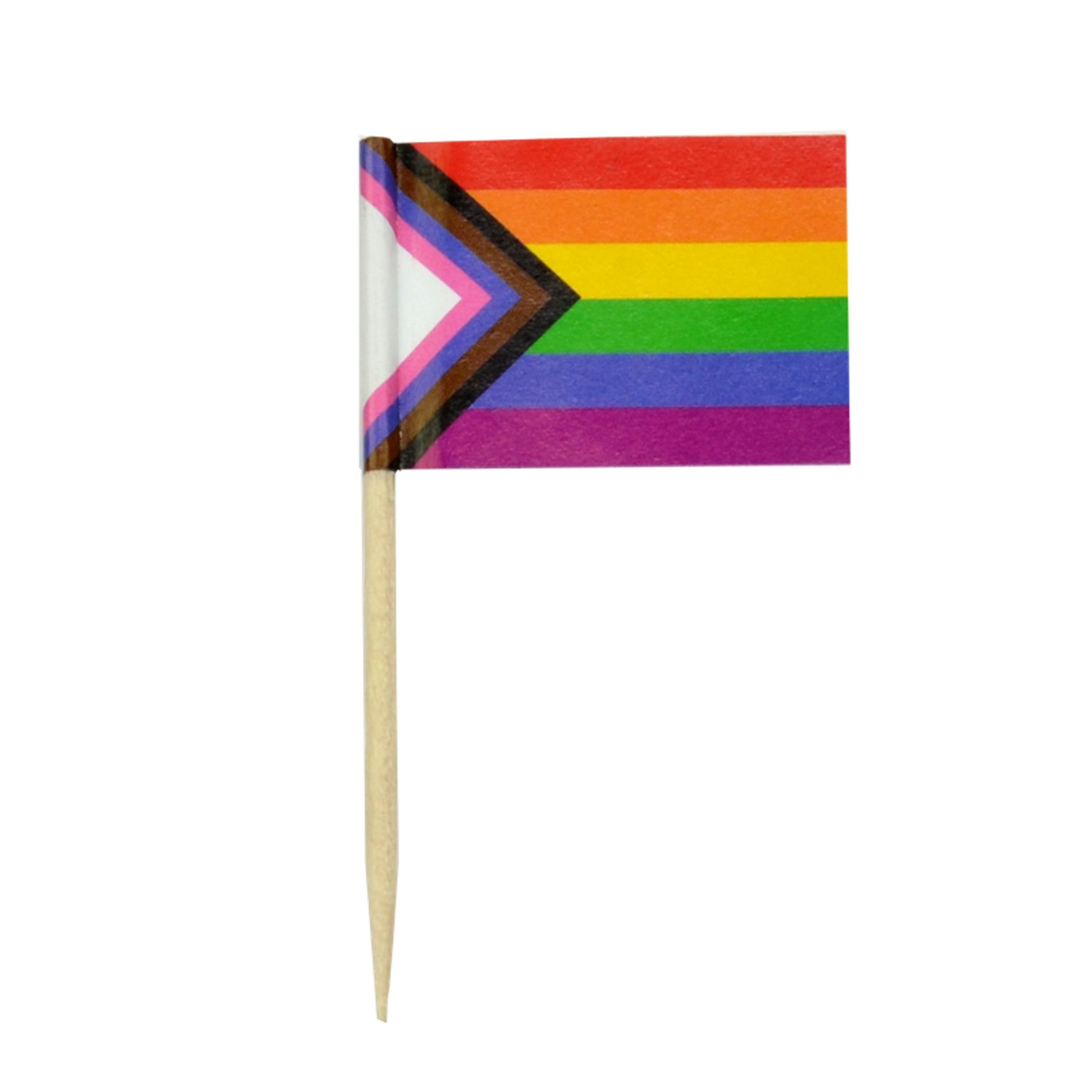 Läs mer om Cocktailflaggor Progress Pride - 50-pack