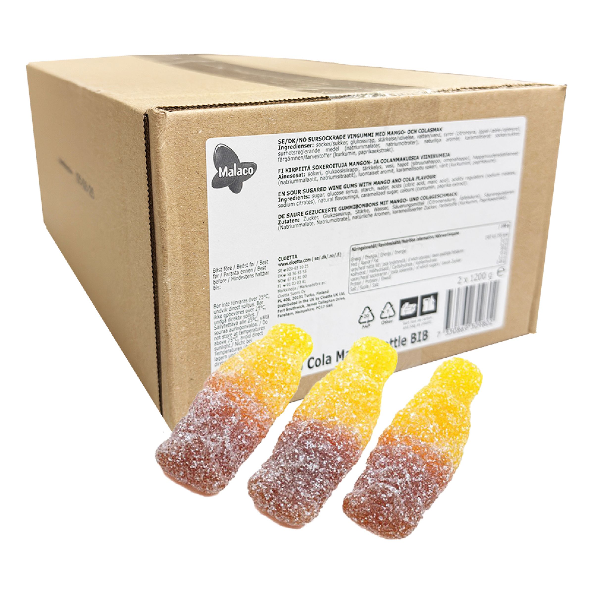 Cola Mango Flaska Storpack - 2,4 kg | Hem - Godis & Läsk - Godis - Gelégodis | Maskeradspecialisten