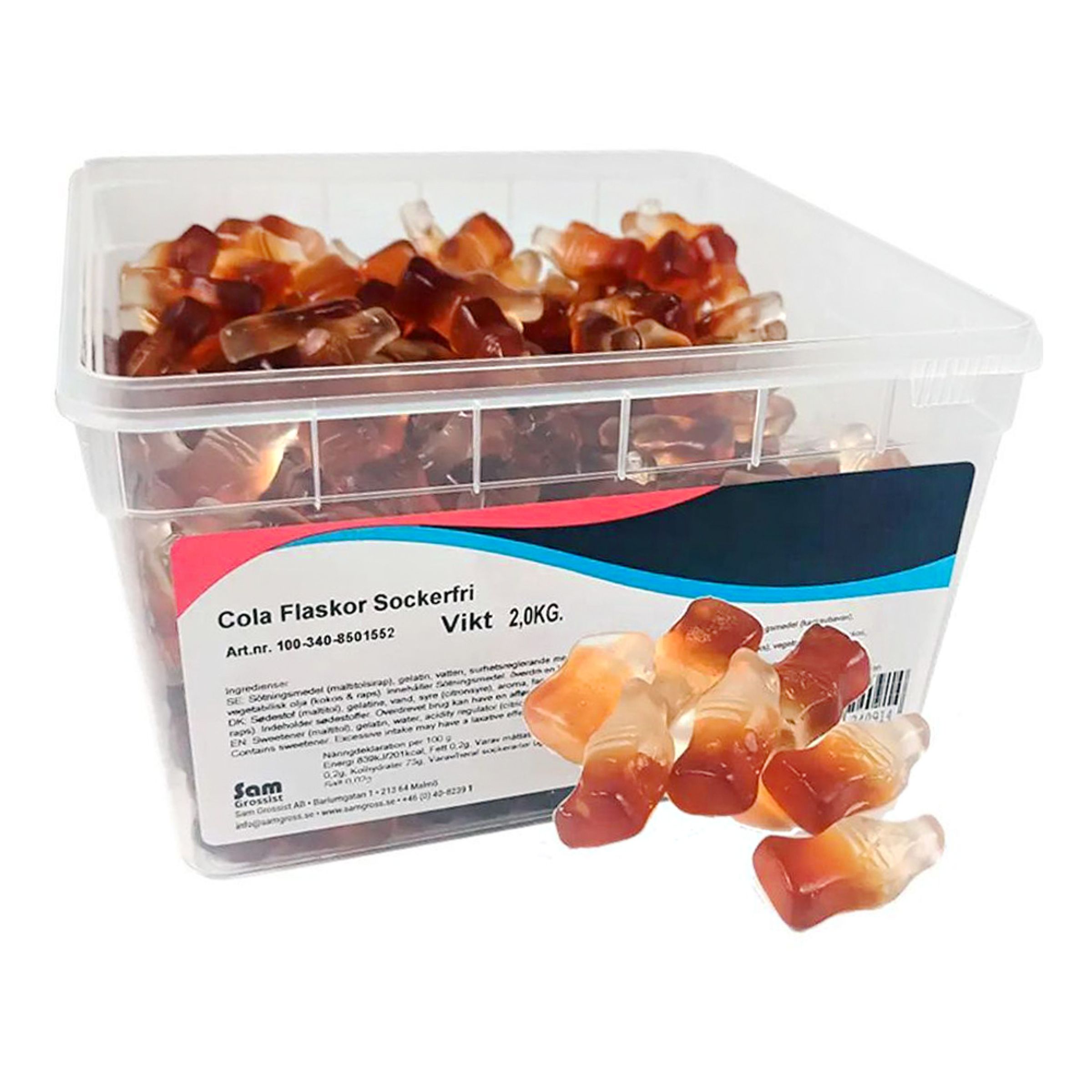 Colaflaskor Sockerfri Storpack - 2 kg | Hem - Godis & Läsk - Godis - Gelégodis | Maskeradspecialisten