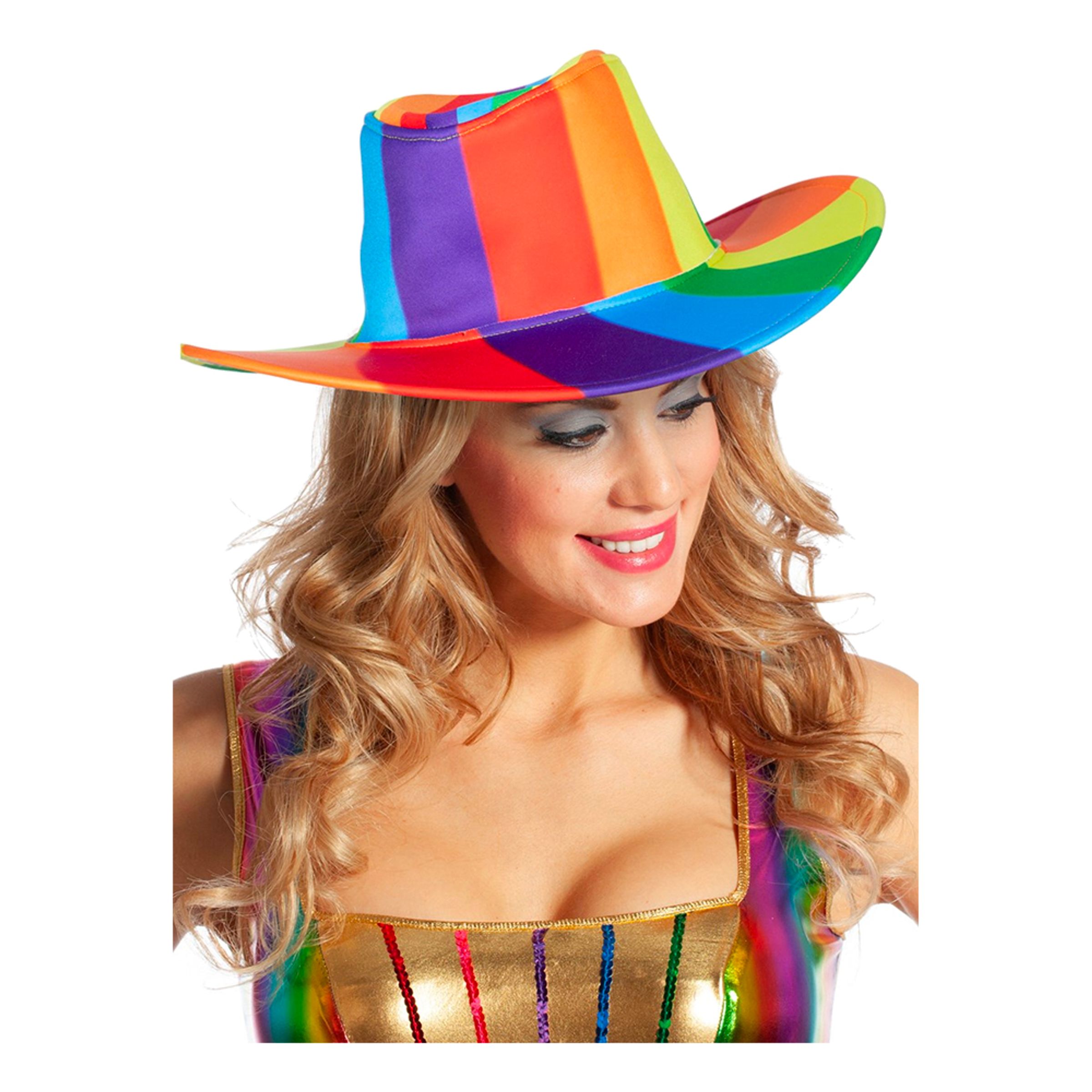 Regnbågsfärgad Cowboyhatt - One size