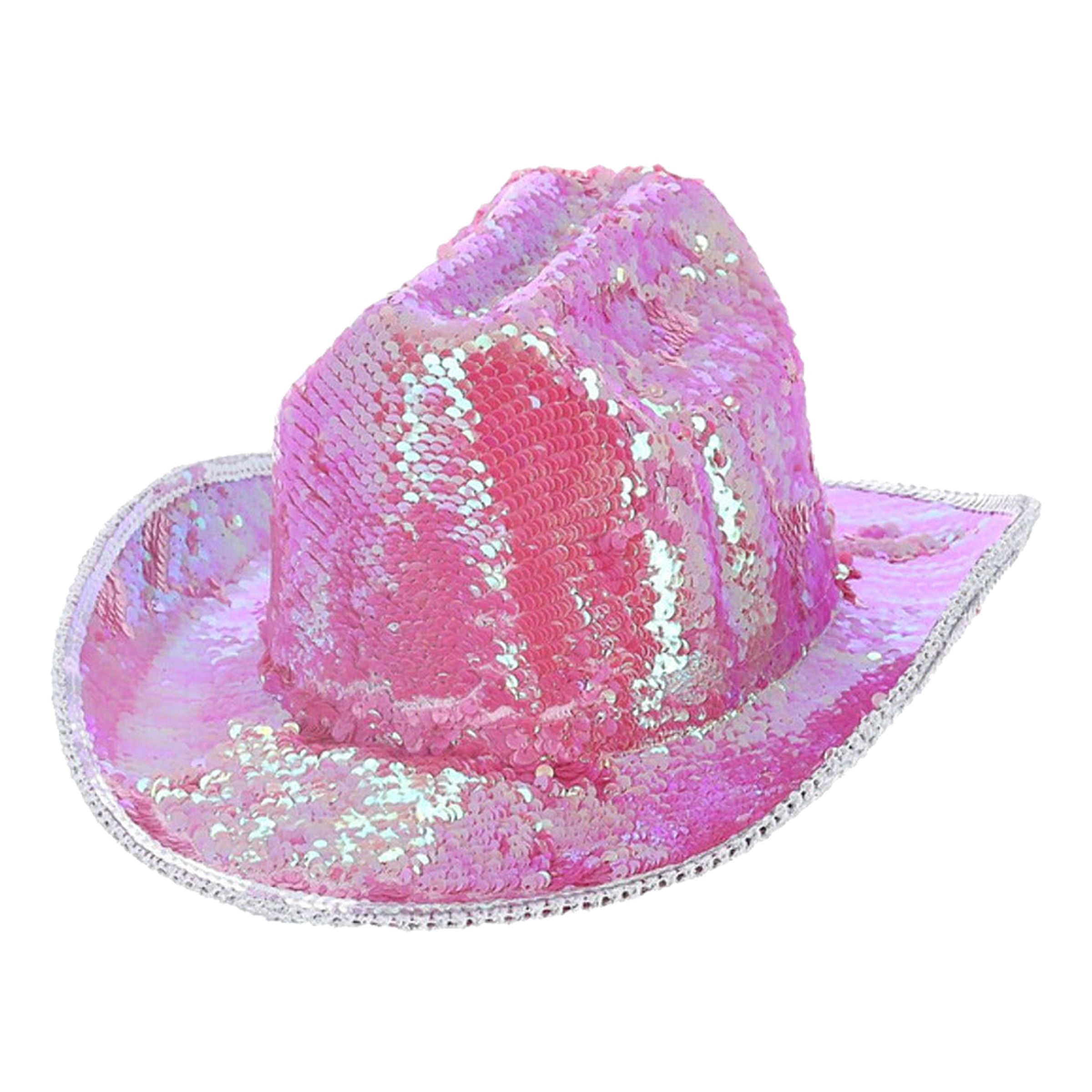 Läs mer om Cowboyhatt Rosa med Paljetter