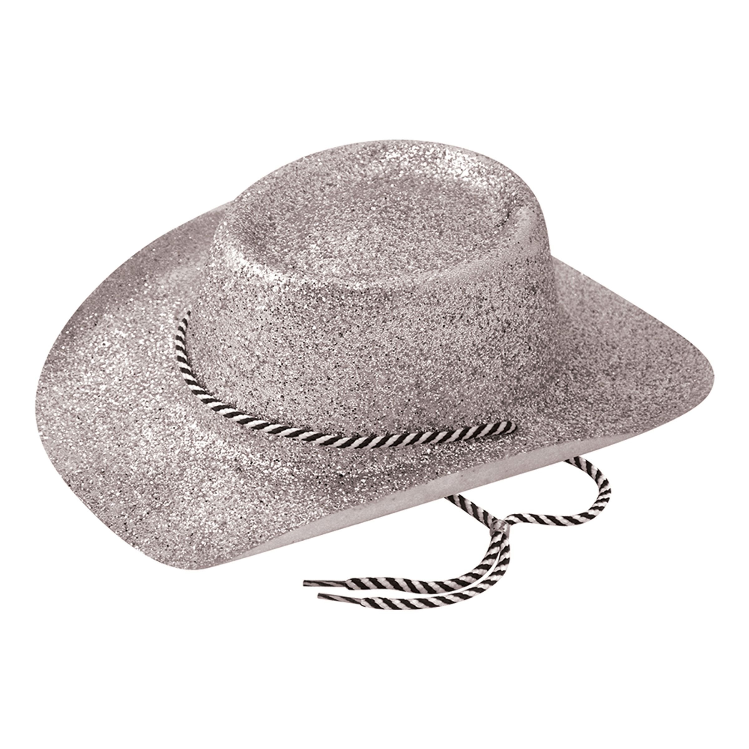 Cowboyhatt Silver Glitter - One size
