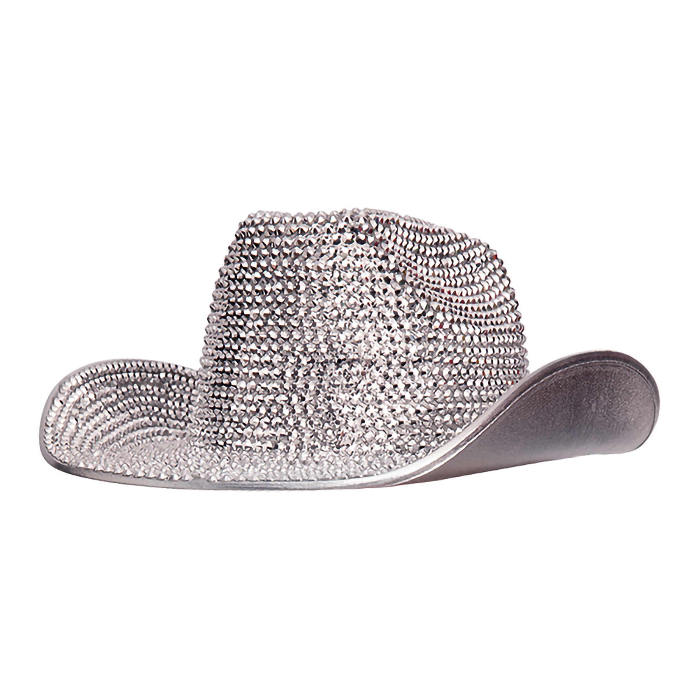 Cowboyhatt Silver med Strass - One size | Hem//Maskerad//Hattar//Vuxenhattar | PartyOutlet