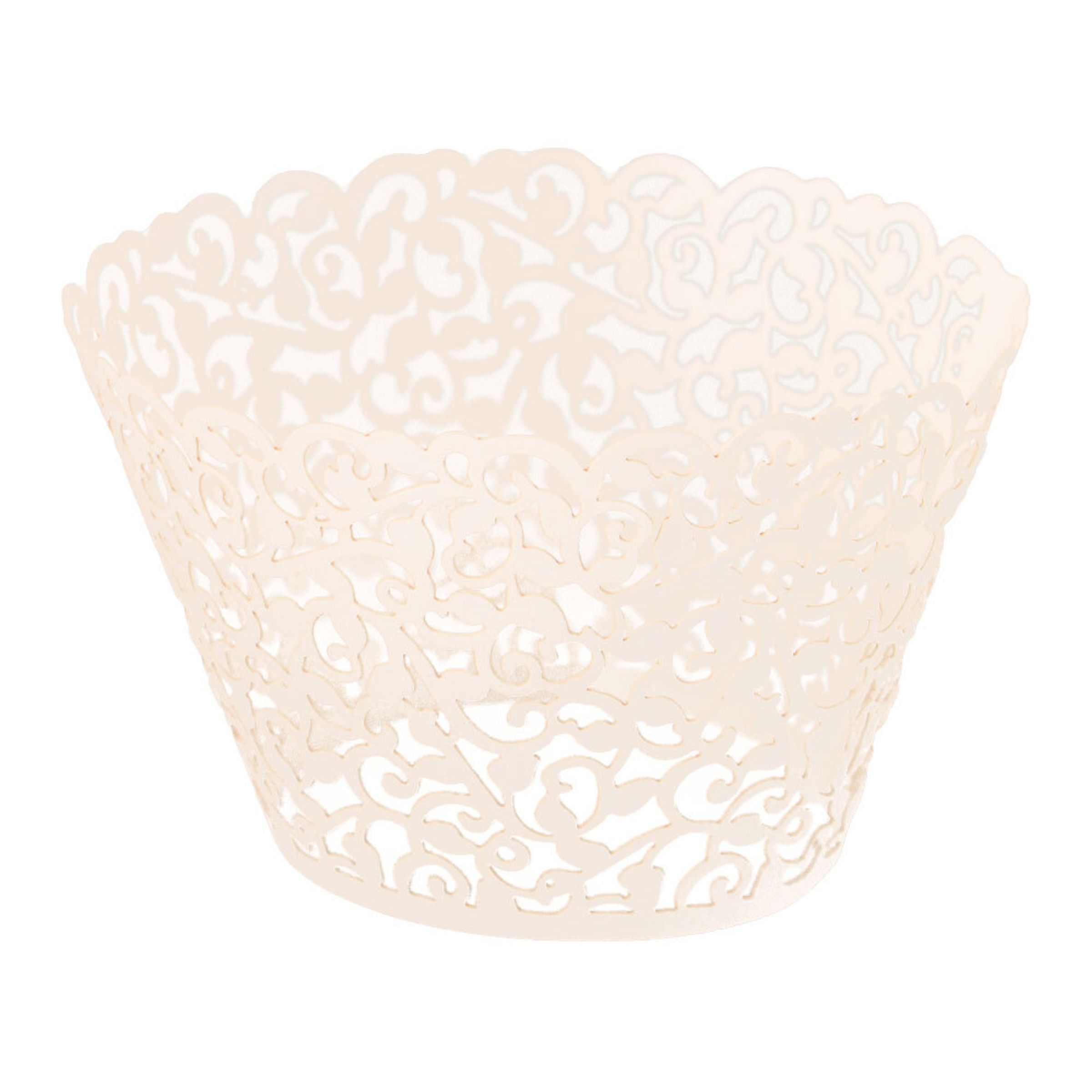 Cupcake Wrapper Elfenben Lace - 12-pack