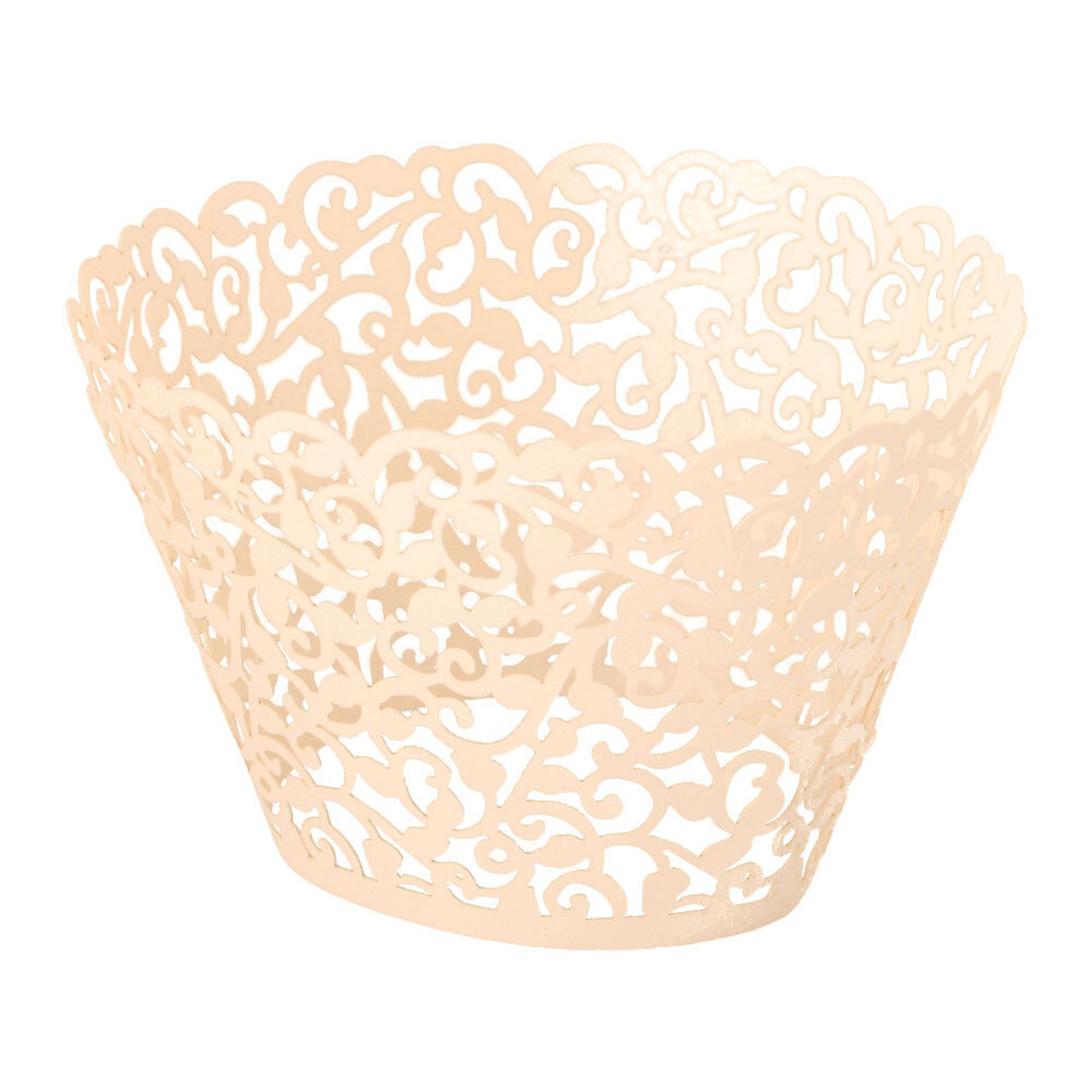 Cupcake Wrapper Guld Lace - 12-pack
