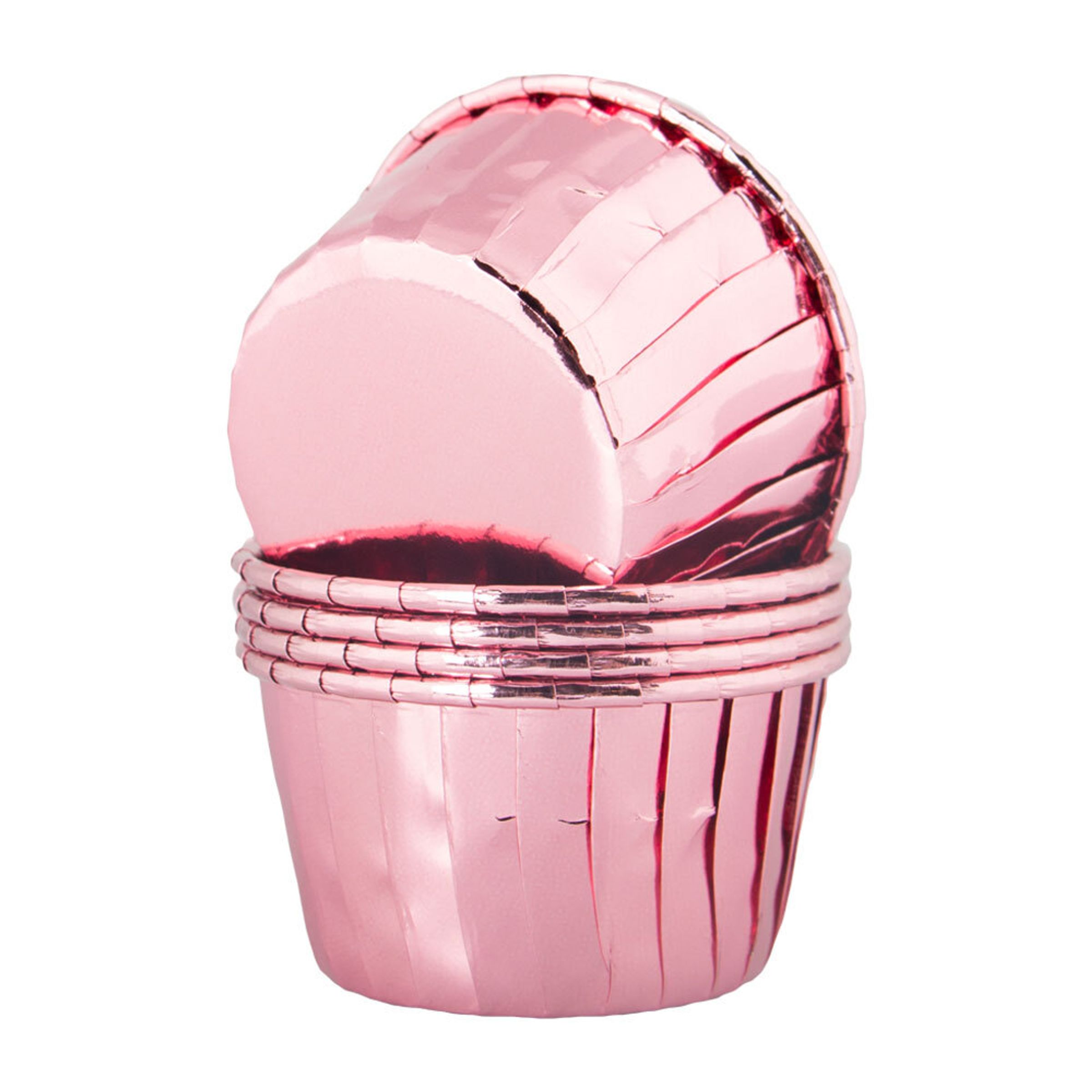 Läs mer om Cupcake Wrapper Roséguld Metallic - 50-pack
