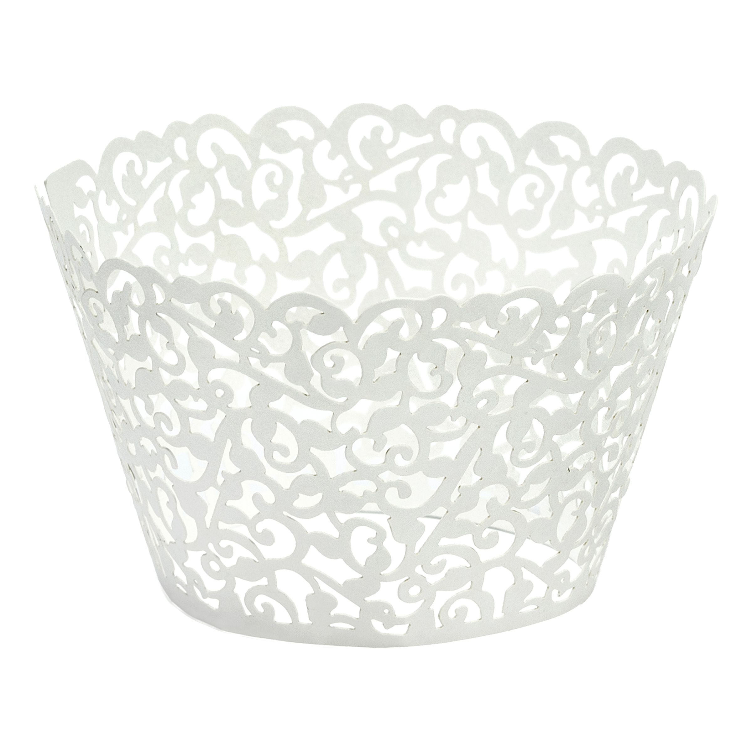 Cupcake Wrappers Vit Lace - 10-pack | Hem - Teman - Färger - Vit | Party Outlet