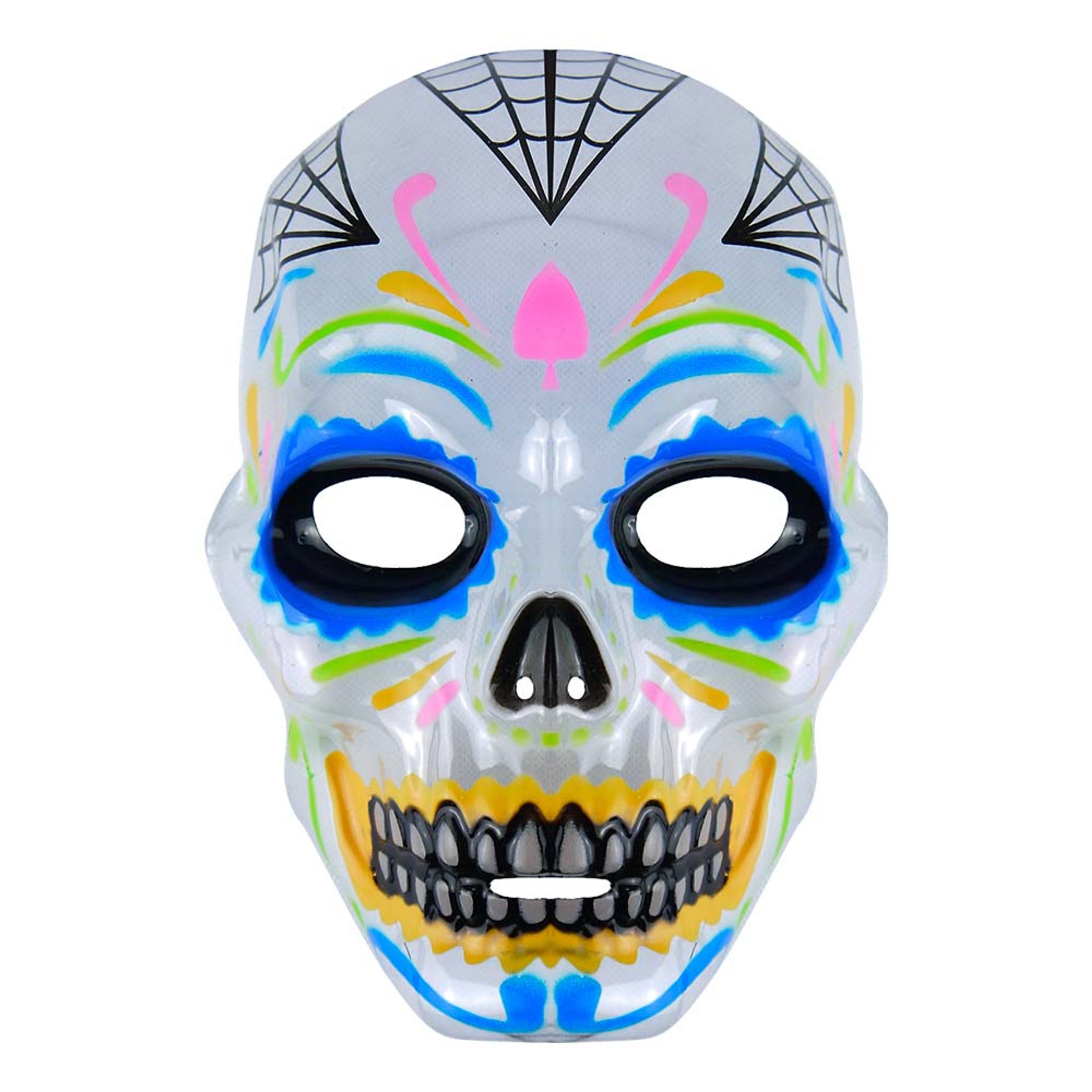 Läs mer om Day of the Dead Mask i Plast - One size
