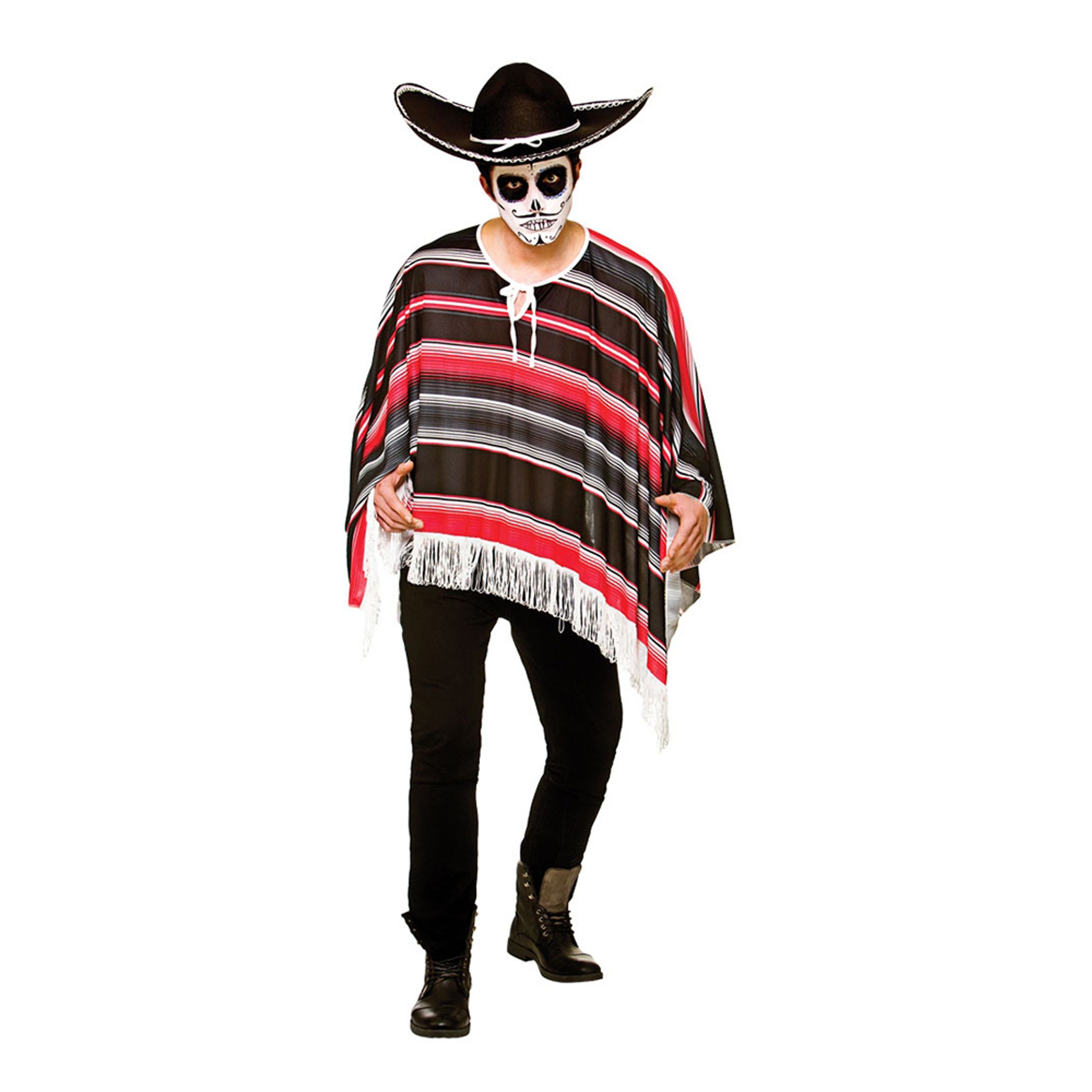Läs mer om Day of The Dead Poncho - One size