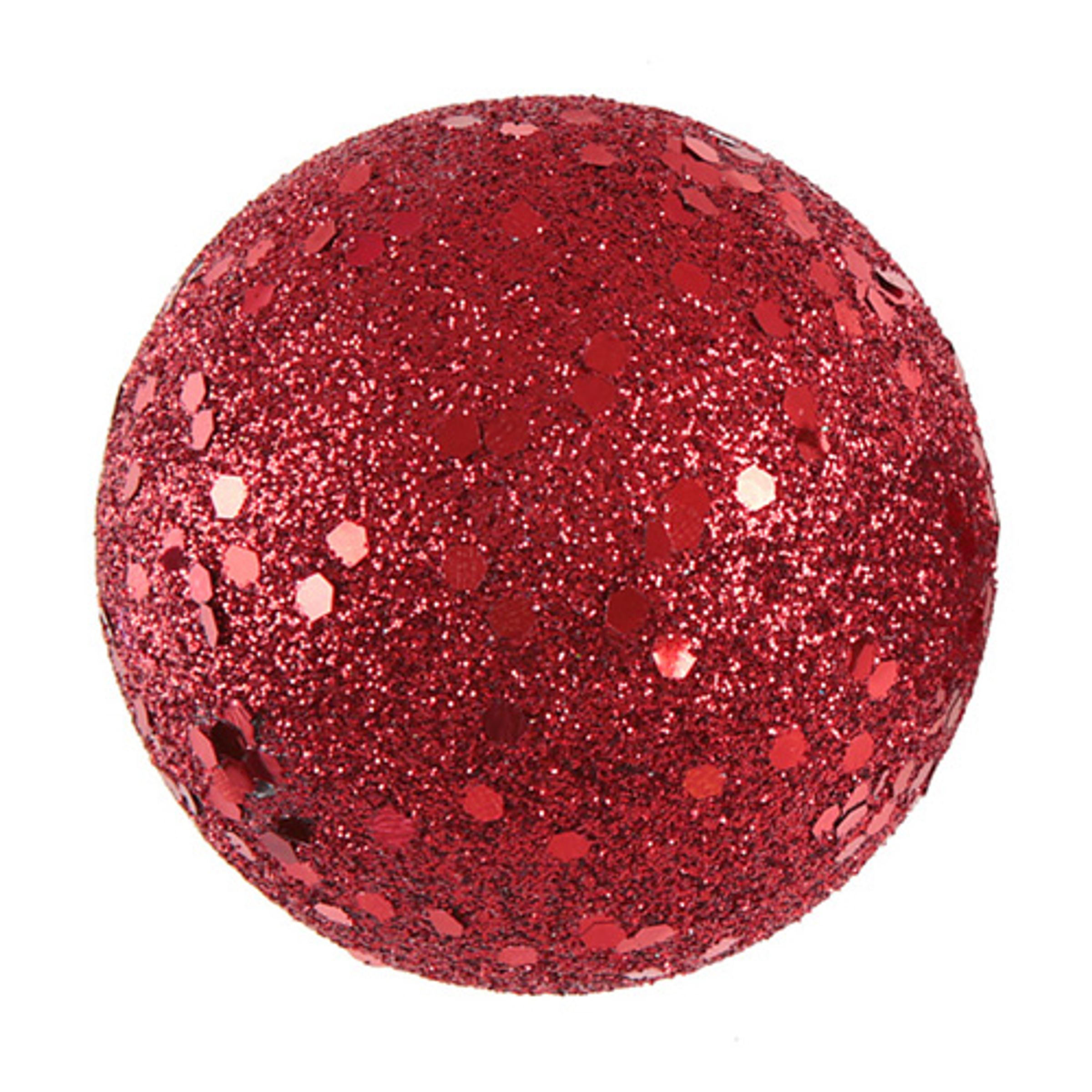 Dekorationsbollar Röd/Glitter - 10-pack