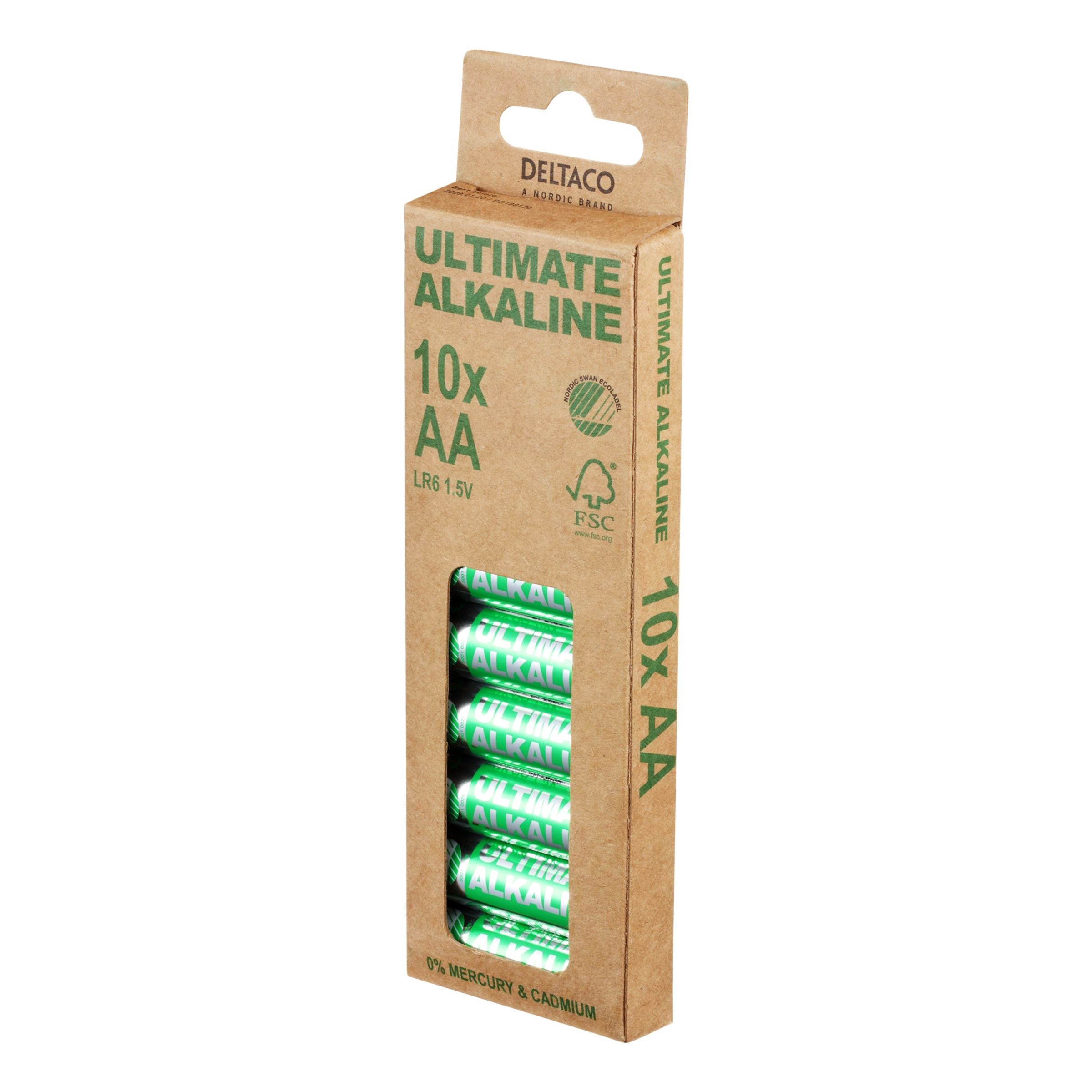Läs mer om Deltaco Ultimate Alkaline Batterier - 10-pack AA