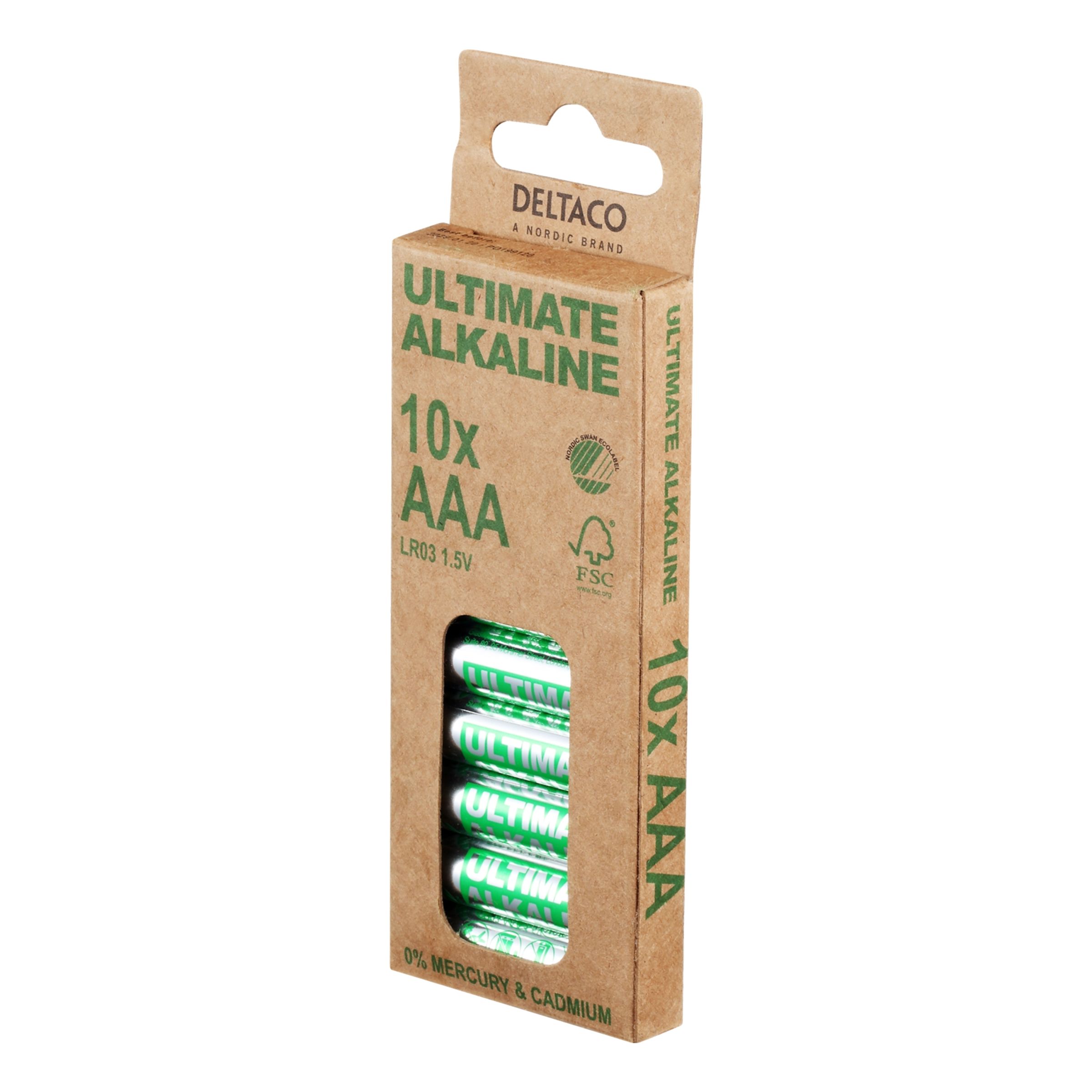 Läs mer om Deltaco Ultimate Alkaline Batterier - 10-pack AAA