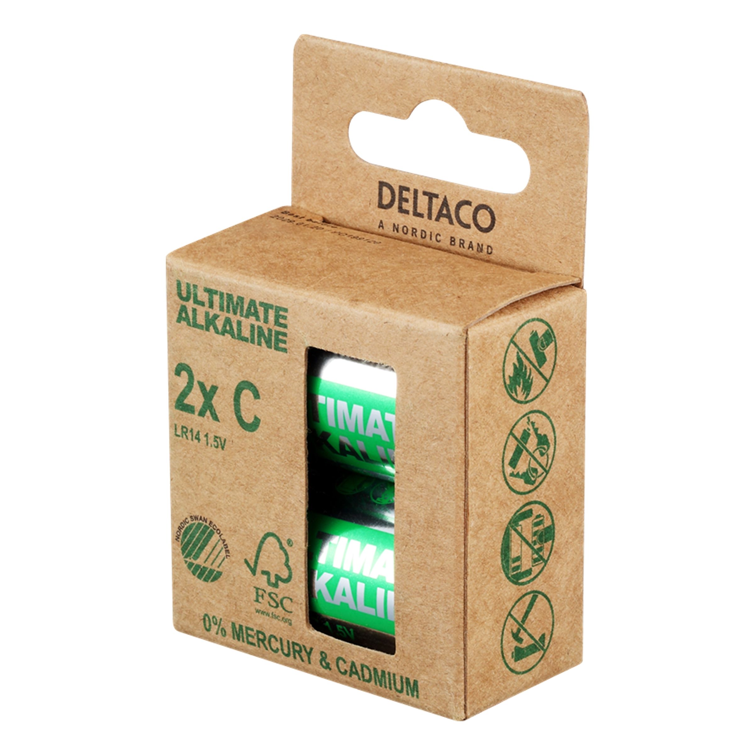 Läs mer om Deltaco Ultimate Alkaline Batterier - 2-pack LR14
