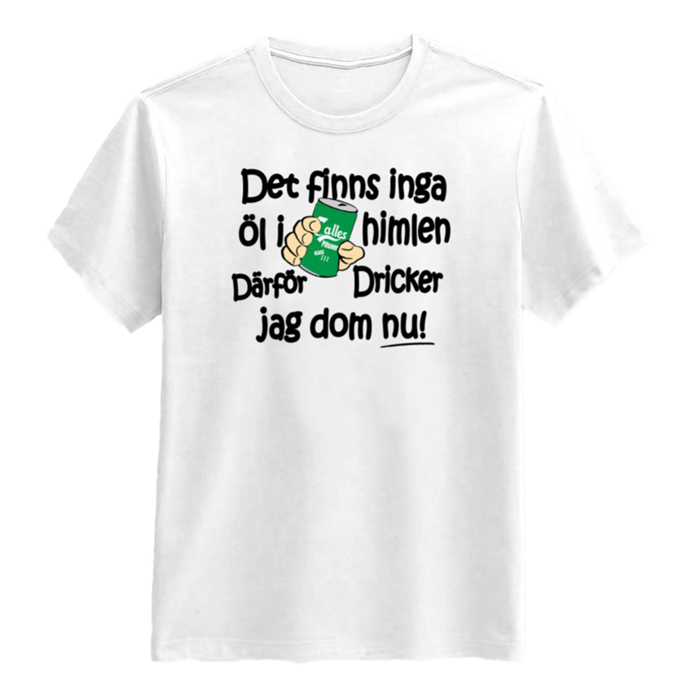 Läs mer om Det Finns Inga Öl I Himlen T-shirt - X-Large