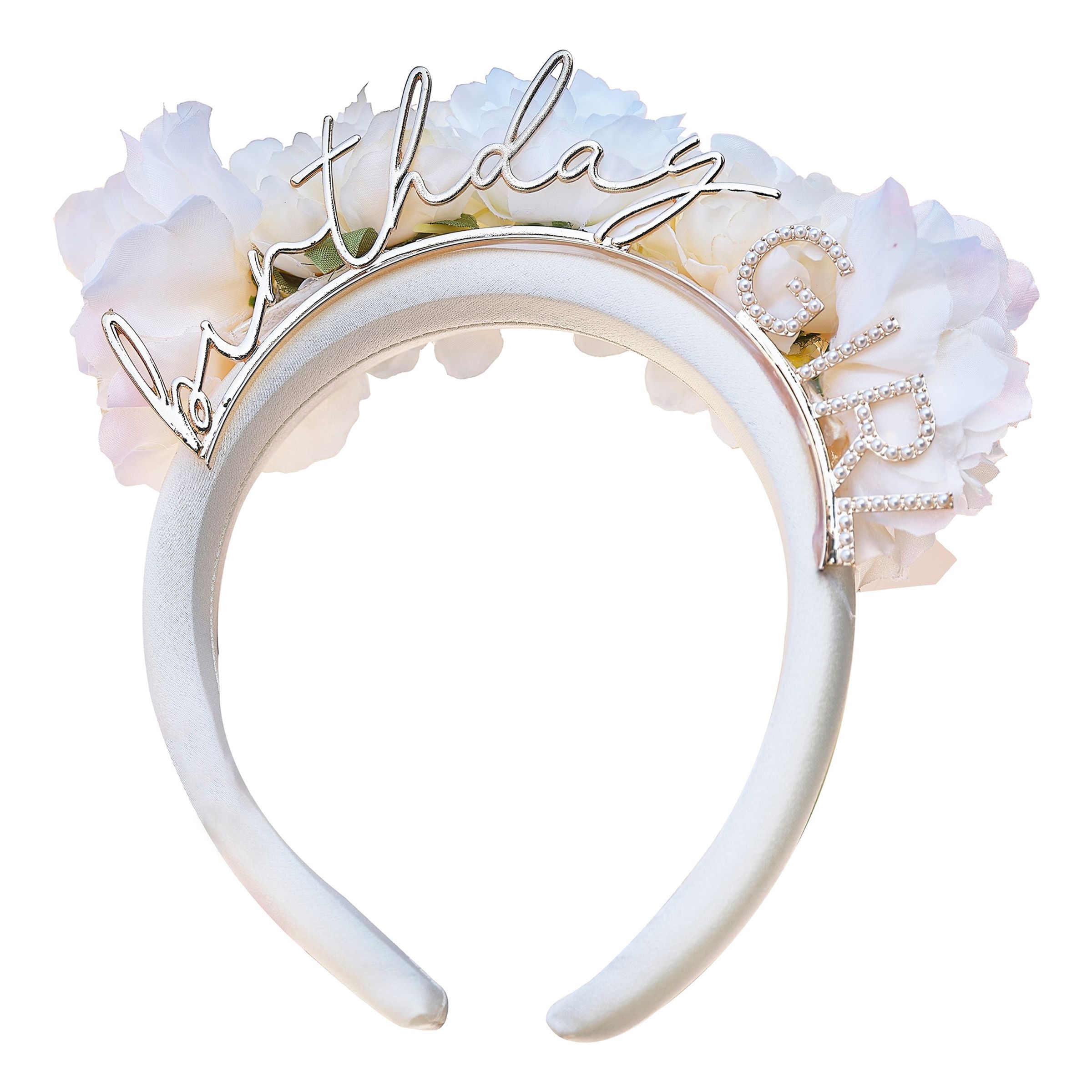 Diadem Birthday Girl med Blommor - One size | Hem//Maskerad//Hattar//Diadem & Boppers | PartyOutlet