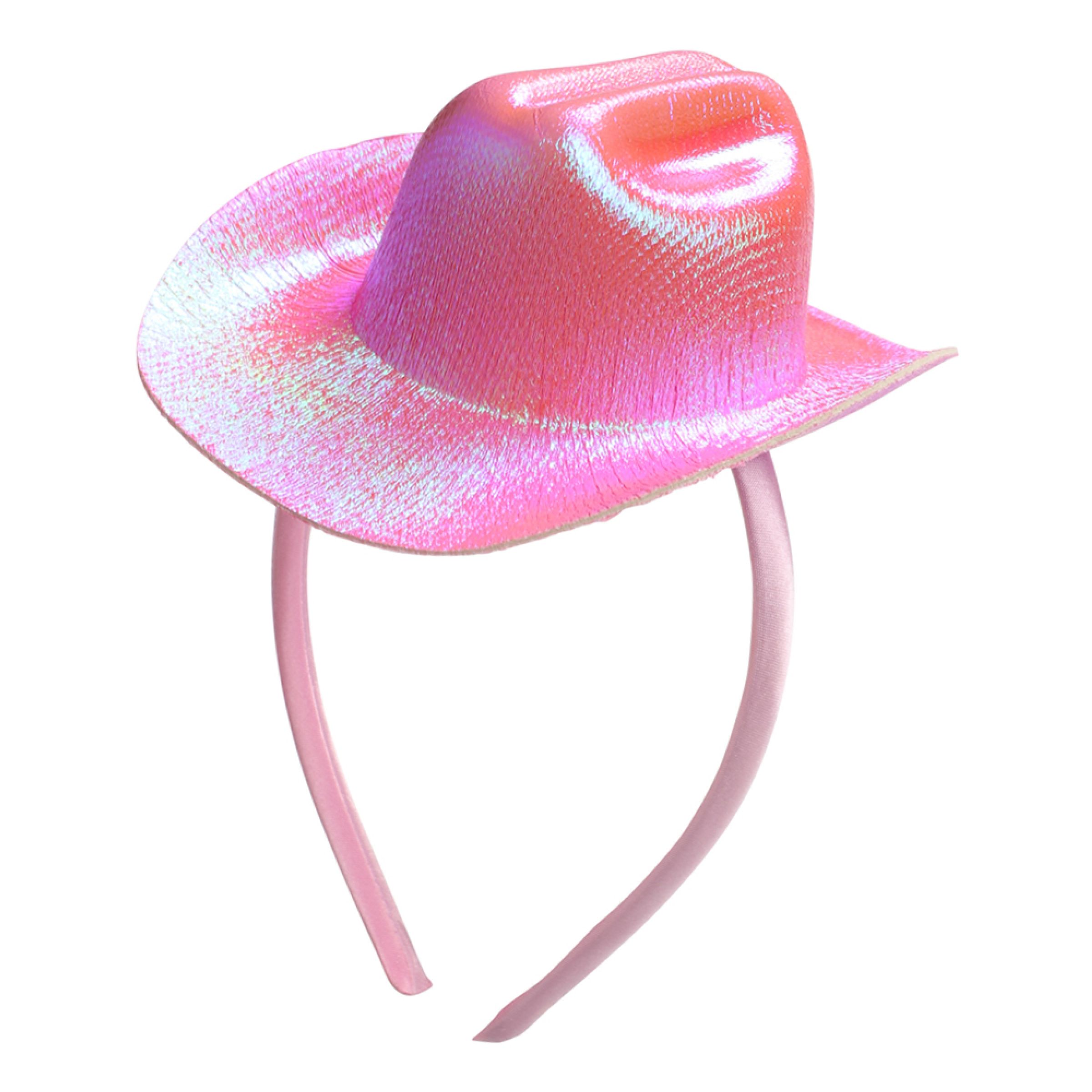 Diadem Cowboyhatt Rosa - One size | Hem - Maskerad - Hattar - Diadem & Boppers | Maskeradspecialisten