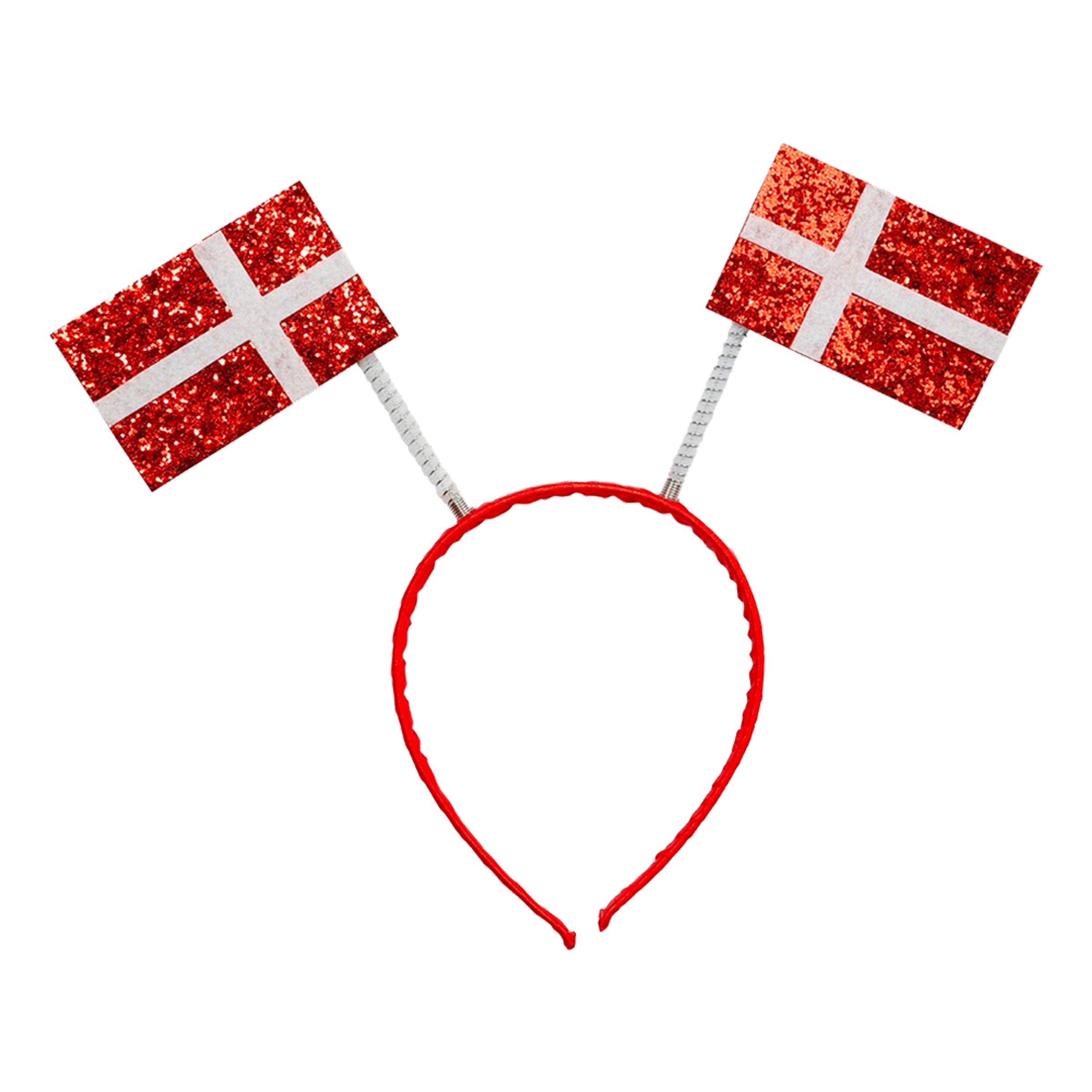 Läs mer om Diadem Glittriga Danska Flaggor