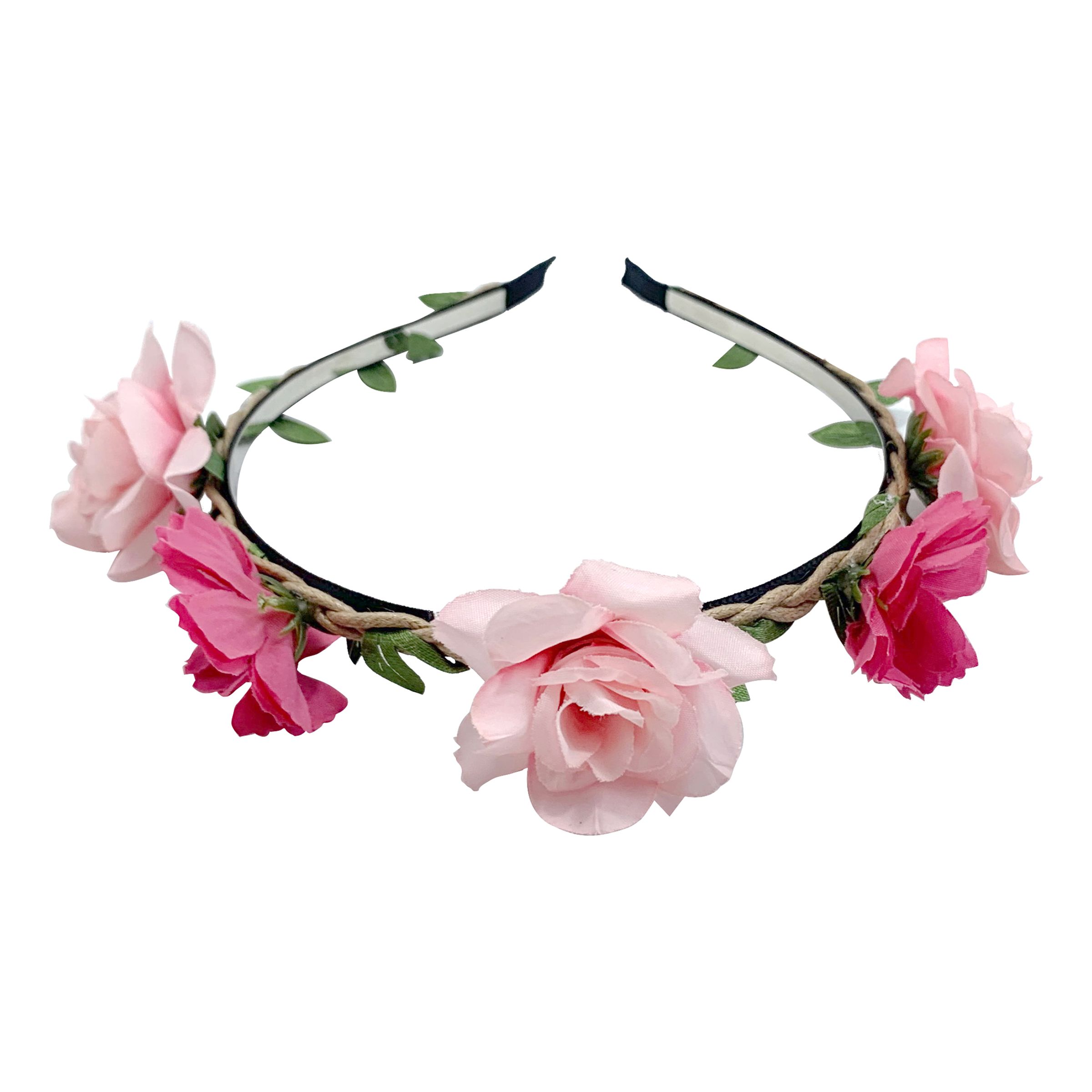 Diadem med Rosa Blommor - One size | Hem - Maskerad - Hattar - Diadem & Boppers | Pryloteket