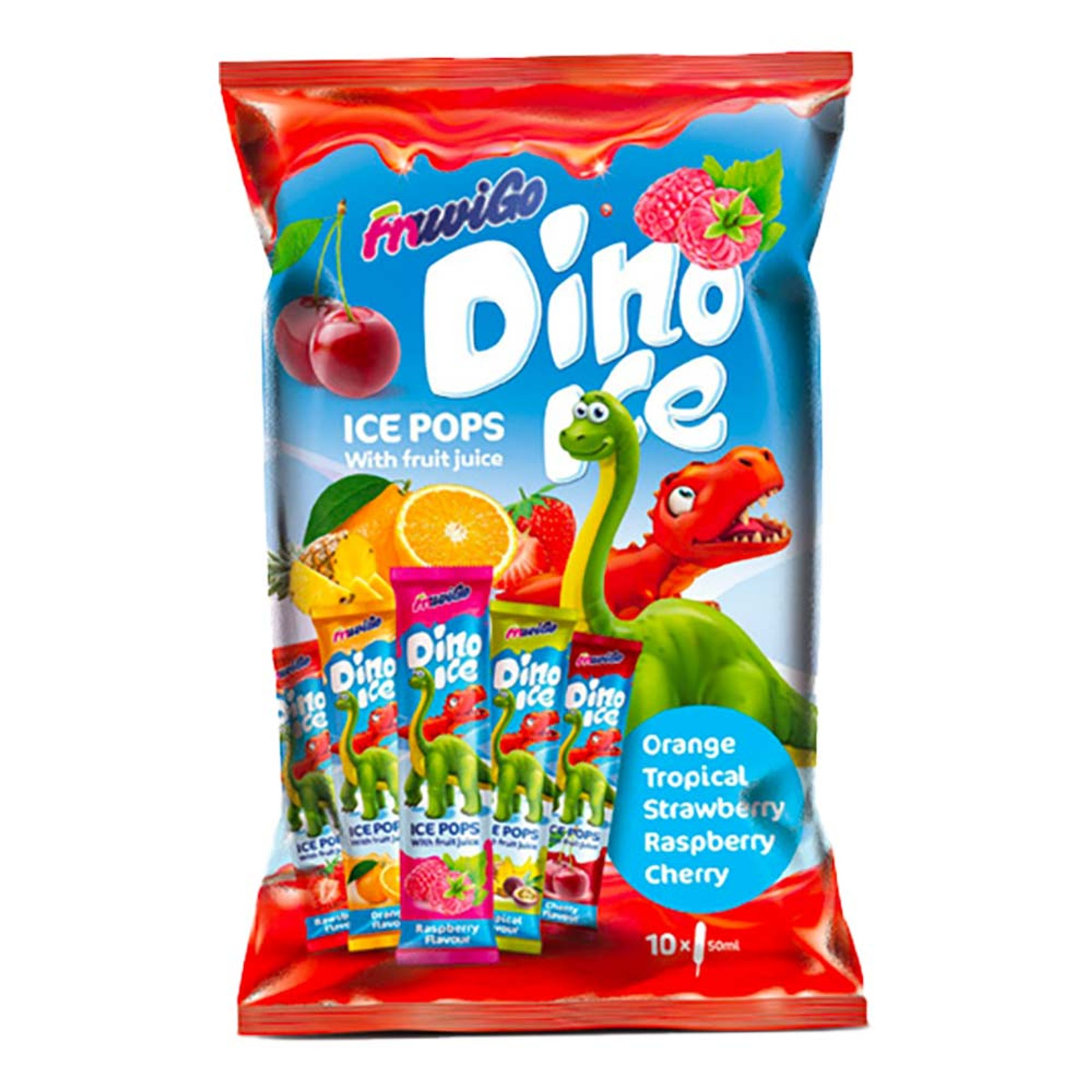 Läs mer om Dino Ice Pops Isglass - 10-pack (500ml)