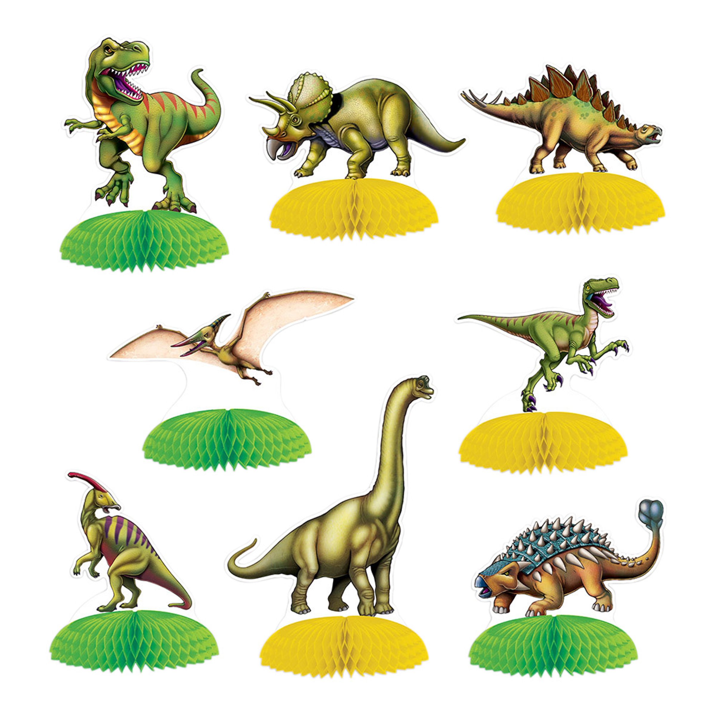 Dinosaurie - Dinosaurier Mini Bordsdekorationer - 8-pack