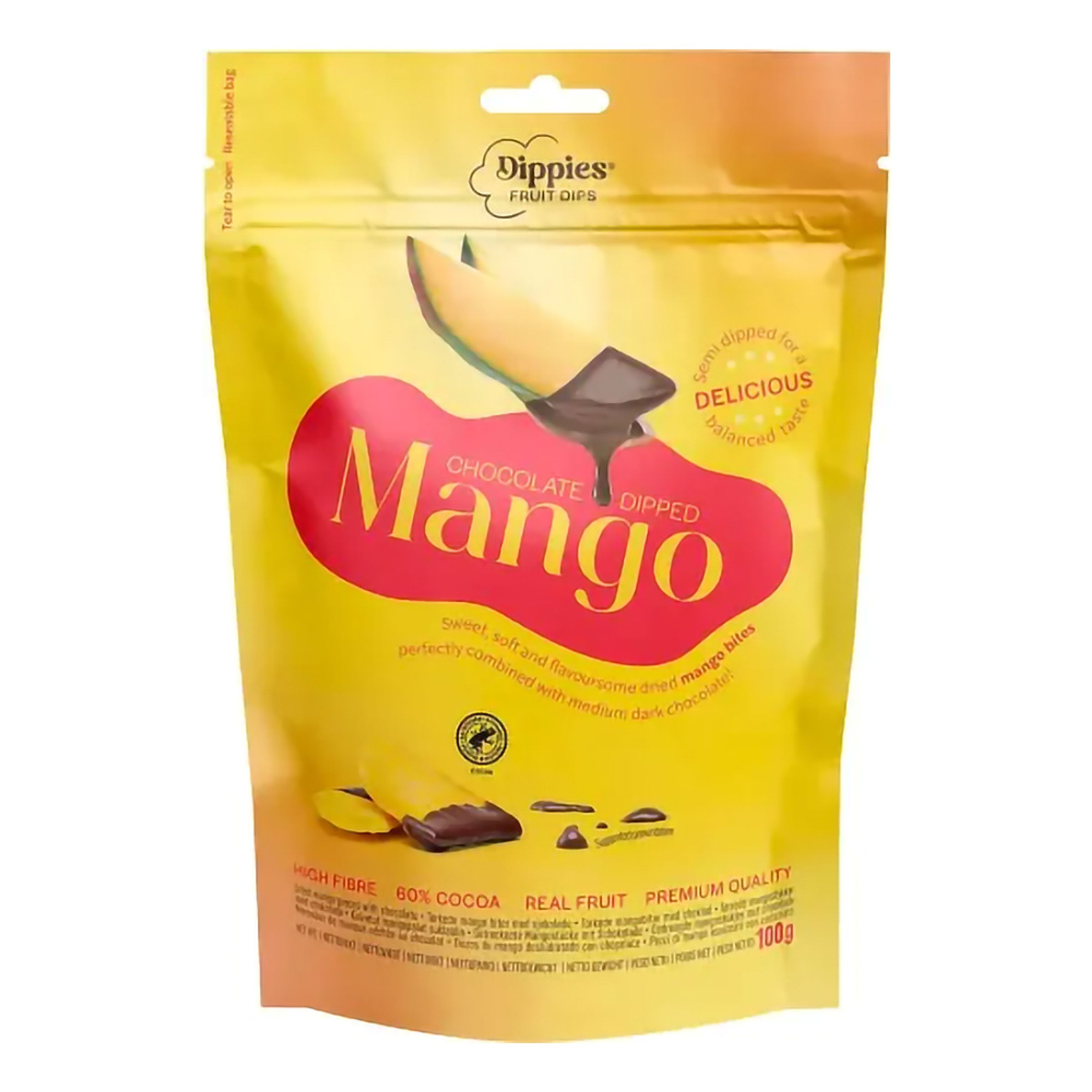 Dippies Fruit Dips Mango Torkad Frukt - 100 g | Hem - Godis & Läsk - Godis - Choklad | Maskeradspecialisten