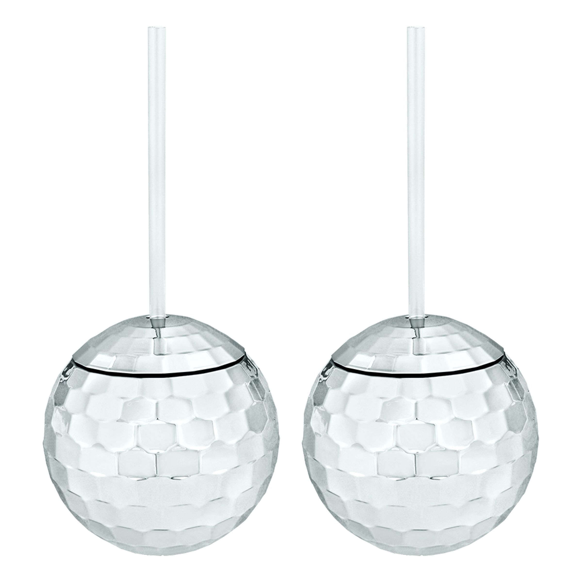 Discokulor Drinkglas med Sugrör - 2-pack