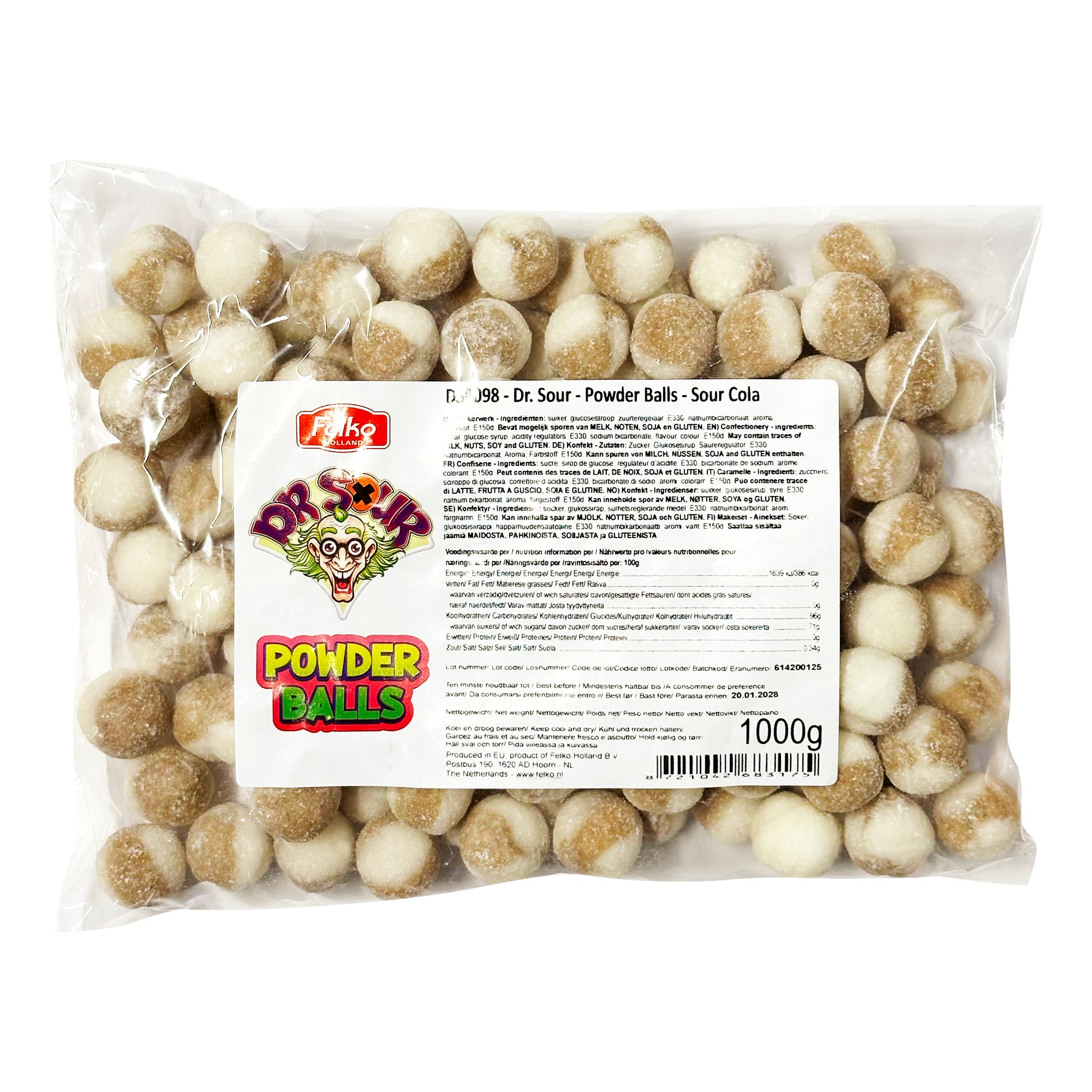 Dr Sour Powder Balls Sour Cola Storpack - 1 kg | Hem//Godis & Läsk//Godis//Surt Godis | PartyOutlet